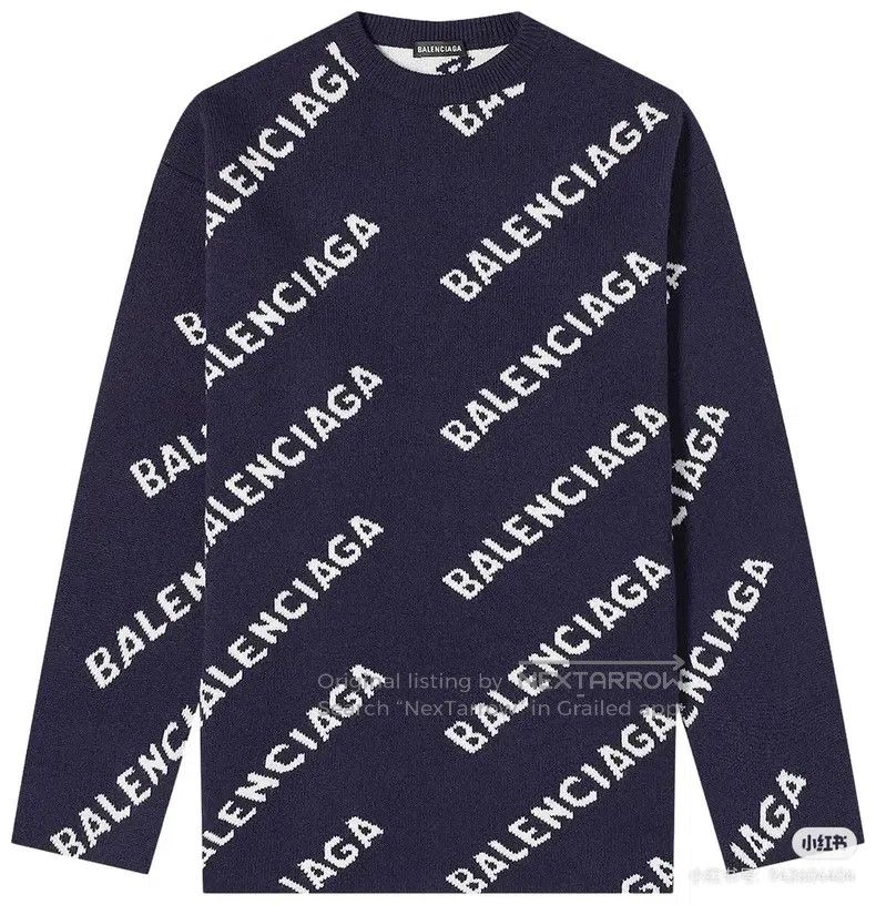 Balenciaga Balenciaga Deep Blue Knit Sweater Size US S / EU 44-46 / 1 - 1 Thumbnail