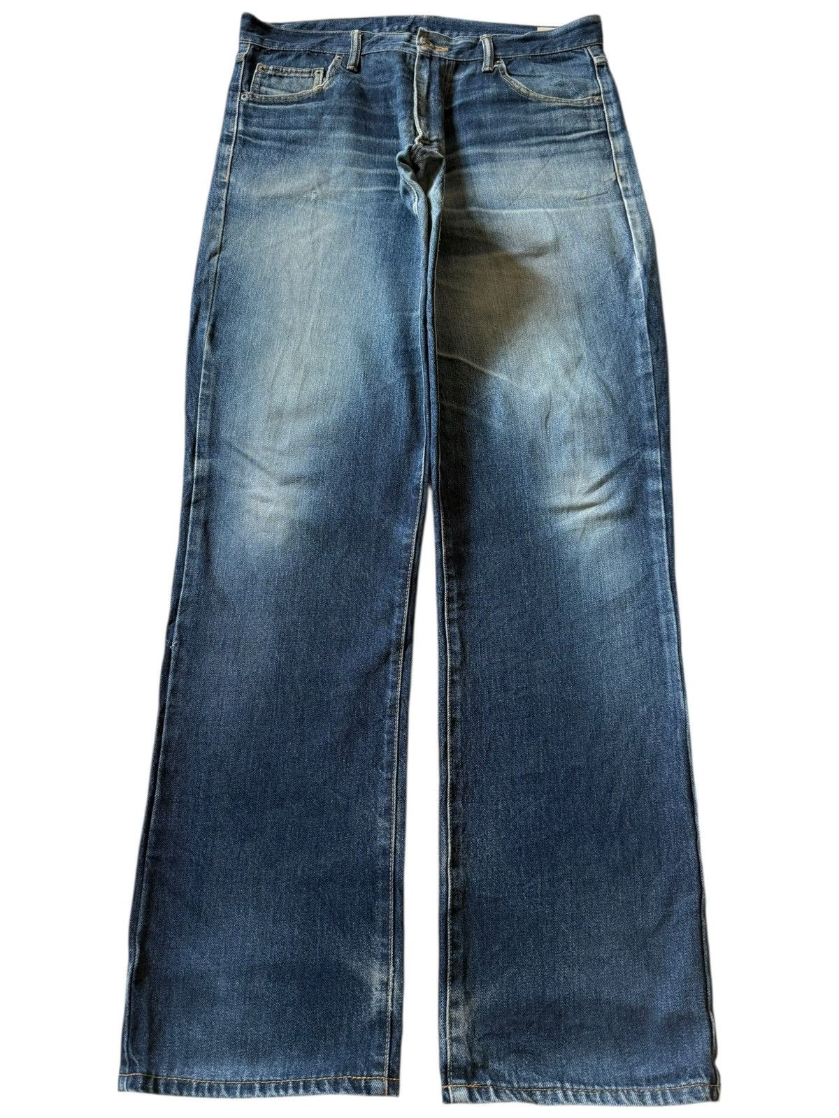 Vintage Japanese Brand Faded Wash Distress Loose Jeans