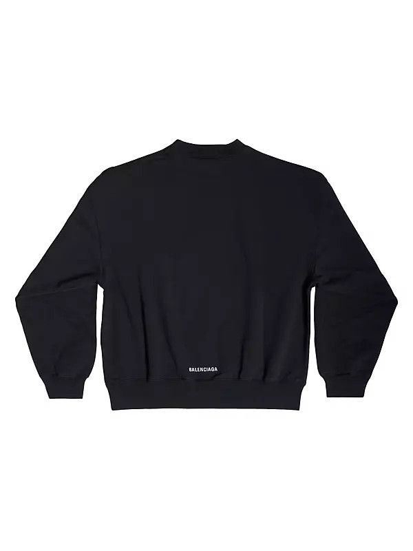 Balenciaga o1srvl11e1124 Back Hem Sweatshirt Regular Fit in Black Size US XL / EU 56 / 4 - 2 Thumbnail