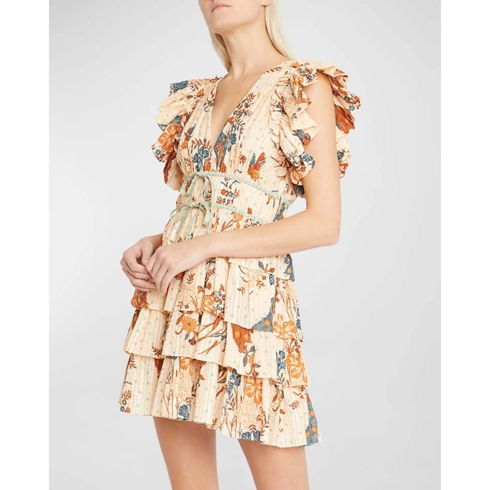 Ulla Johnson Ulla Johnson Marni Ruffled Mini Dress Peach Floral Size 14 Size XL / US 12-14 / IT 48-50 - 17 Thumbnail