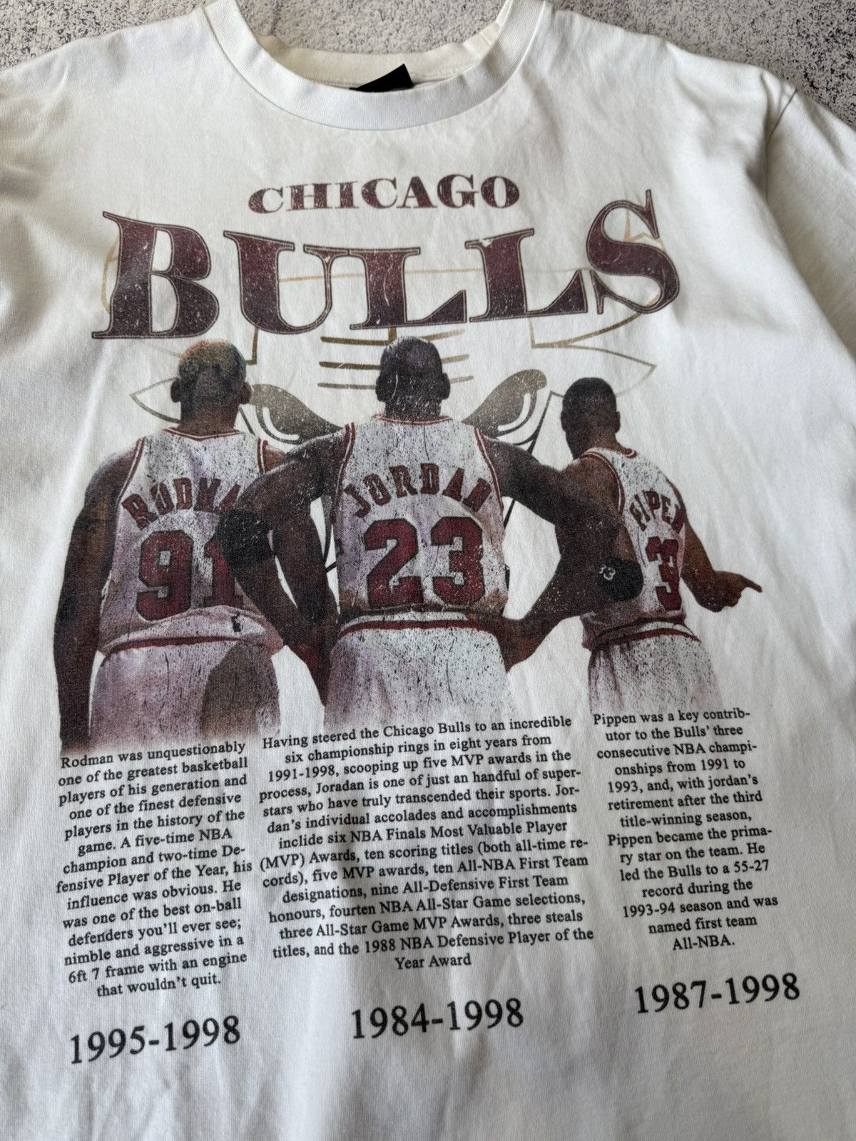NBA Vintage Chicago Bulls T-shirts Y2K Jordan Rodman Pippen Size US XL / EU 56 / 4 - 14 Thumbnail