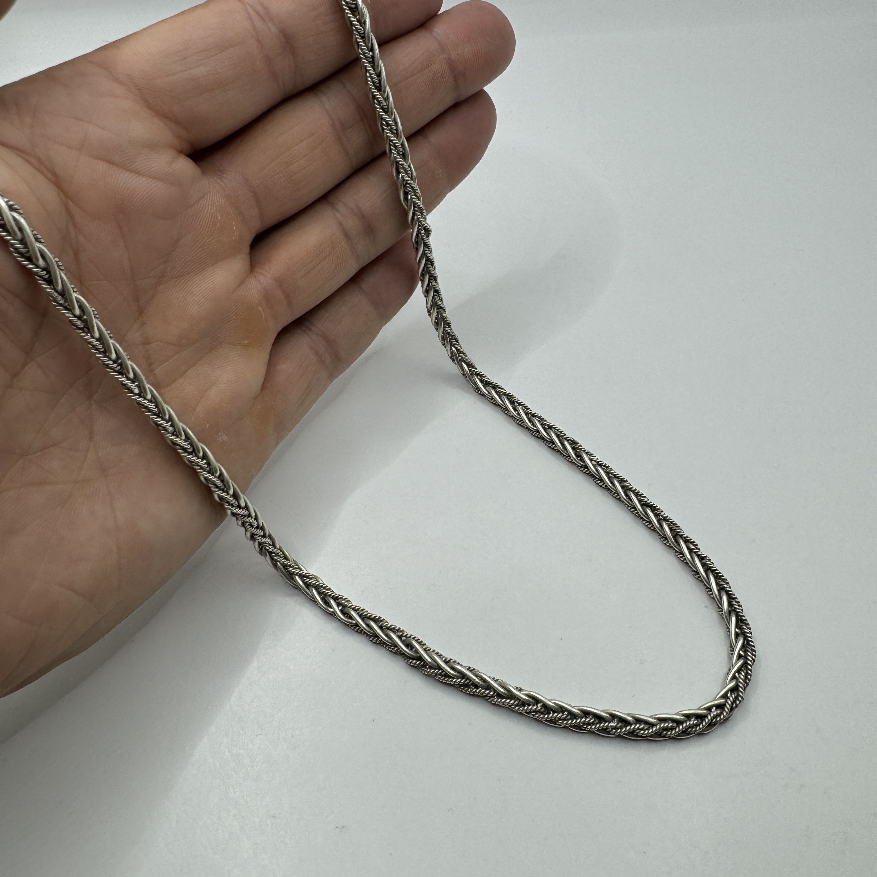 Sterling Silver Vintage Jewelry Chain, 925 Sterling Silver, Signed 47.45g Size ONE SIZE - 4 Thumbnail