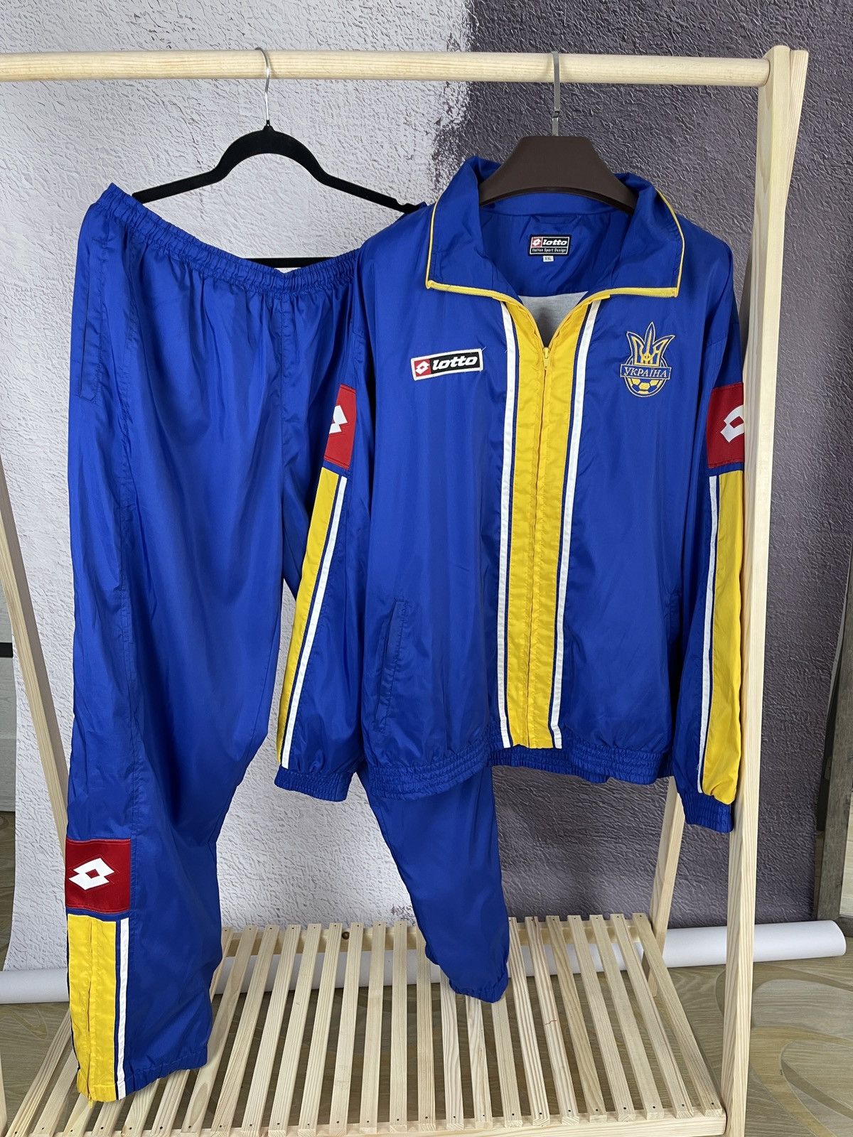 Lotto Sport Lotto Ukraine vintage soccer track suit jacket pants Україна Size US XXL / EU 58 / 5 - 2 Thumbnail