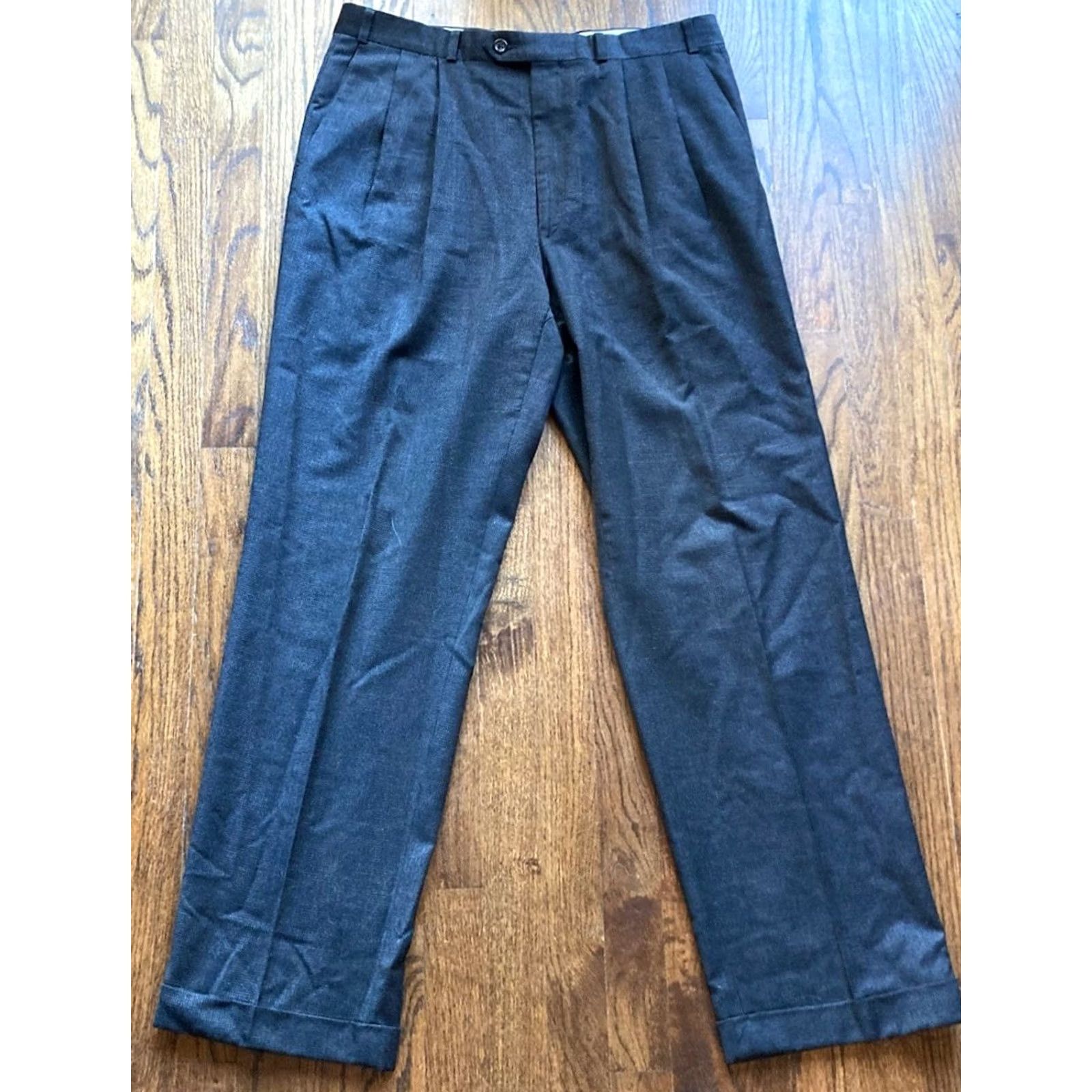 Polo Ralph Lauren VINTAGE Polo Ralph Lauren Pants Mens 35x32 Wool Cashmere Houndstooth Gray Regular Straight Dress Pants Mens Boys Girls Size US S / EU 44-46 / 1 - 2 Thumbnail