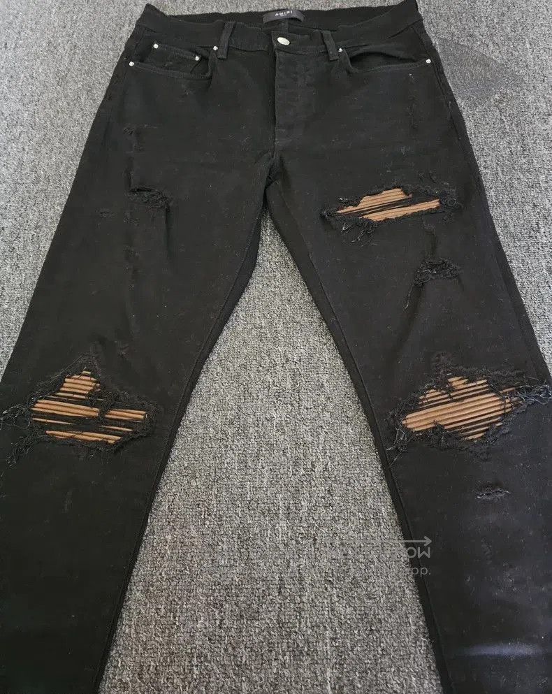Amiri Amiri MX1 Distressed Black Jeans. Size US 33 - 2 Thumbnail