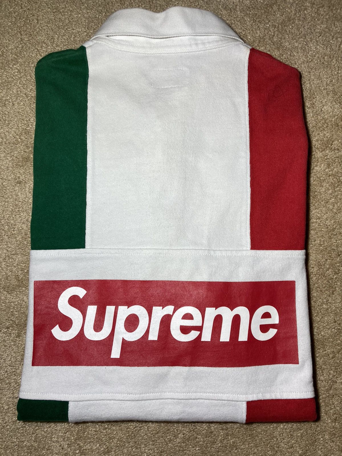 Supreme SS16 Supreme Split Box Logo Rugby Italy Red Green Gucci 