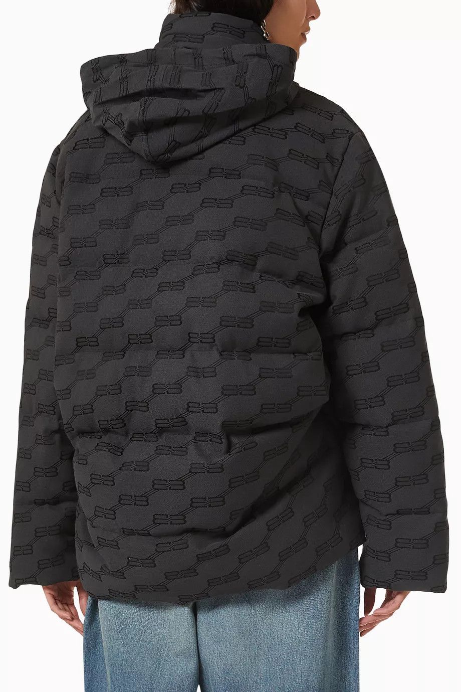 Balenciaga o1mt1gz0924 BB Monogram C-Shape Puffer in Black Size M / US 6-8 / IT 42-44 - 4 Thumbnail