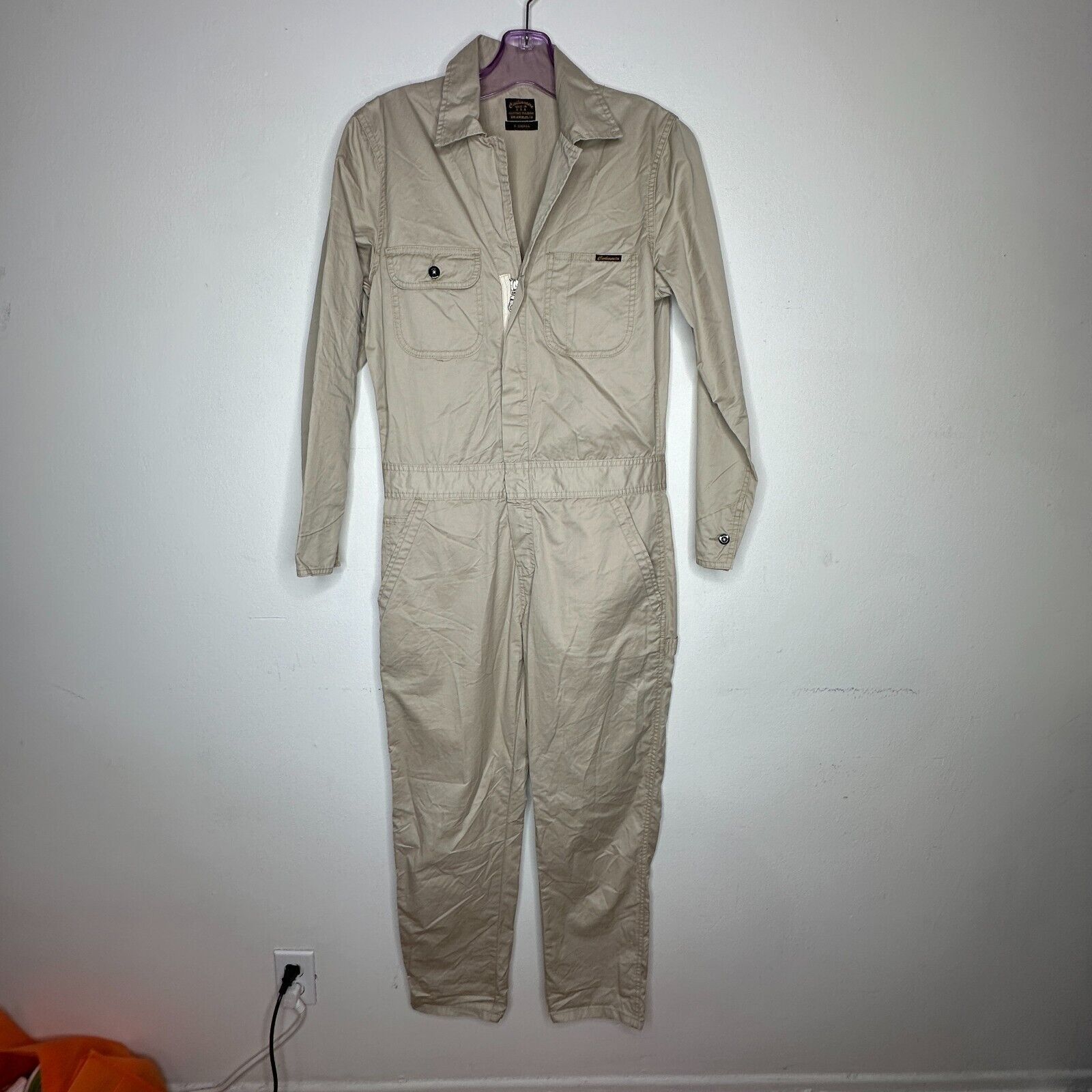 Civilianaire Civilianaire Khaki Twill Zip Long Sleeve Utility Jumpsuit XS Size 26" / US 2 / IT 38 - 1 Thumbnail
