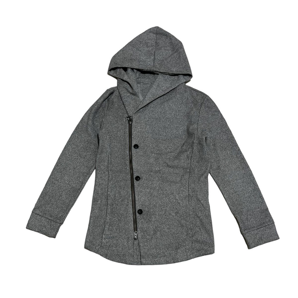 image of Tornado Mart Japan Tornado Mart Assymetrical Jacket in Grey, Men's (Size Medium)