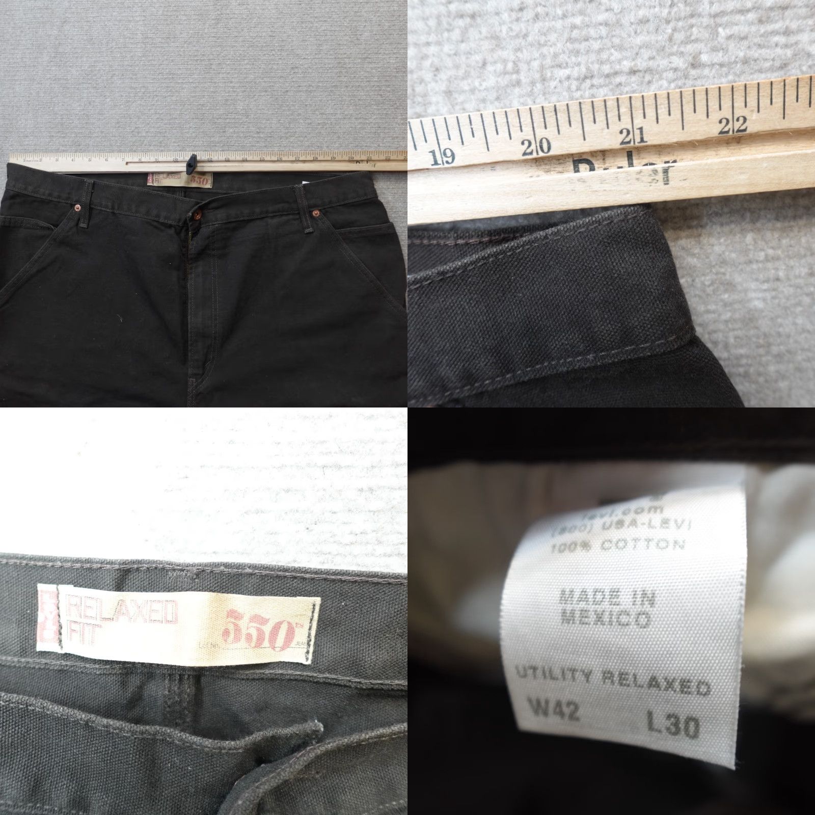 Levi's VINTAGE Levi's 550 Pants 42 x 30 Brown Double Knee Carpenter Relaxed Denim Canvas Jeans Men 42 Regular Brown 550 Carpenter Pants Mens 90s? Size US 42 / EU 58 - 8 Thumbnail