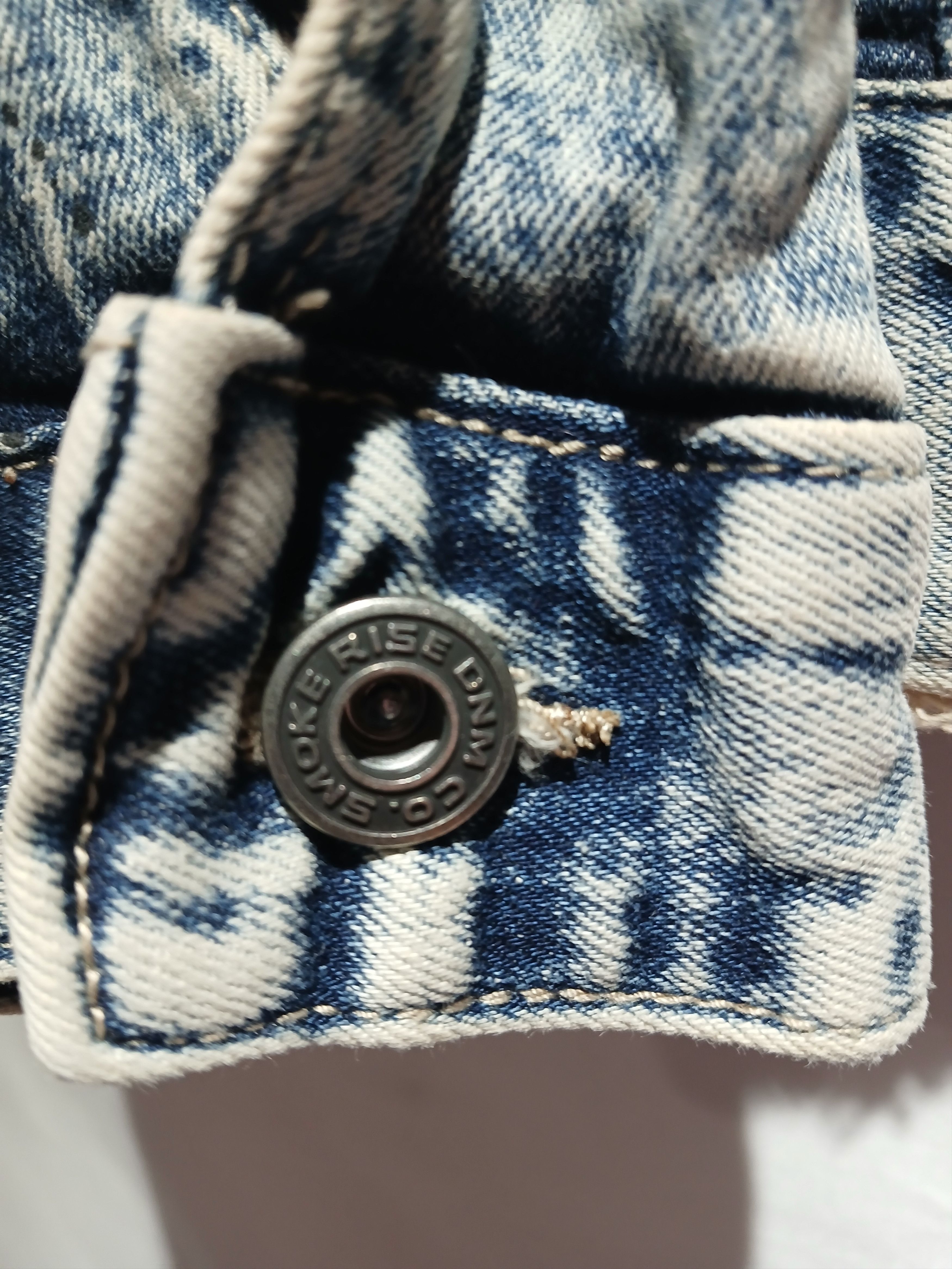 Smoke rise men's distressed denim jacket size medium