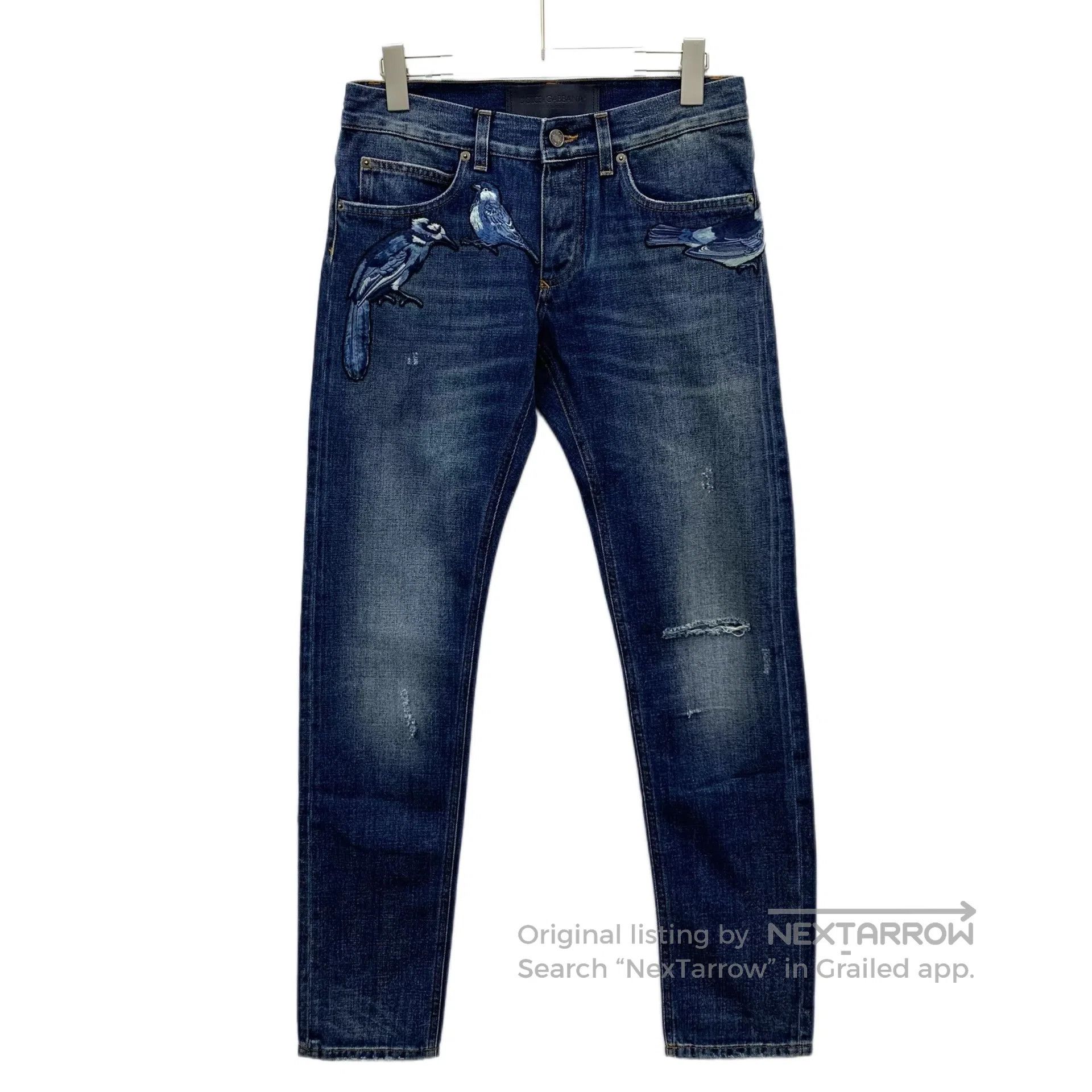 Dolce & Gabbana Dolce Gabbana Dark Blue Washed Destroyed Design Cotton Cas Size US 28 / EU 44 - 1 Thumbnail