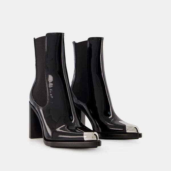Alexander McQueen o1y0225 Ankle Boots in Black Size US 6 / IT 36 - 2 Thumbnail