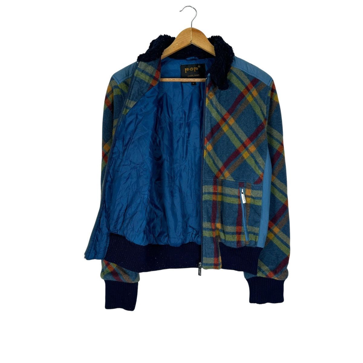 Japanese Brand ☀️POP ENGLAND SHADOW PLAIDS BOMBER JACKET Size S / US 4 / IT 40 - 10 Thumbnail