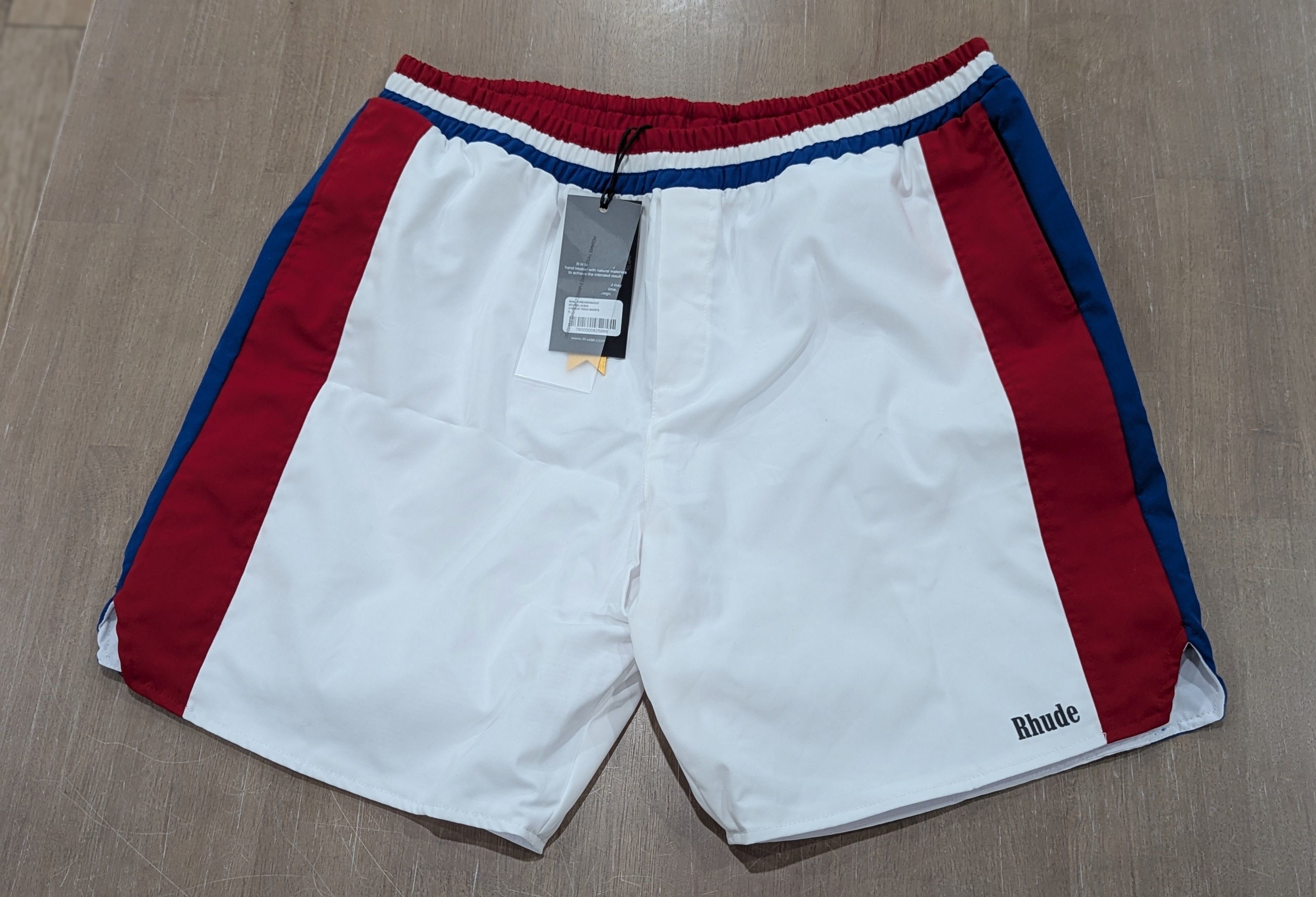 Rhude RHUDE Chevron Striped Track Shorts White/Multi Medium Size US 32 / EU 48 - 1 Thumbnail