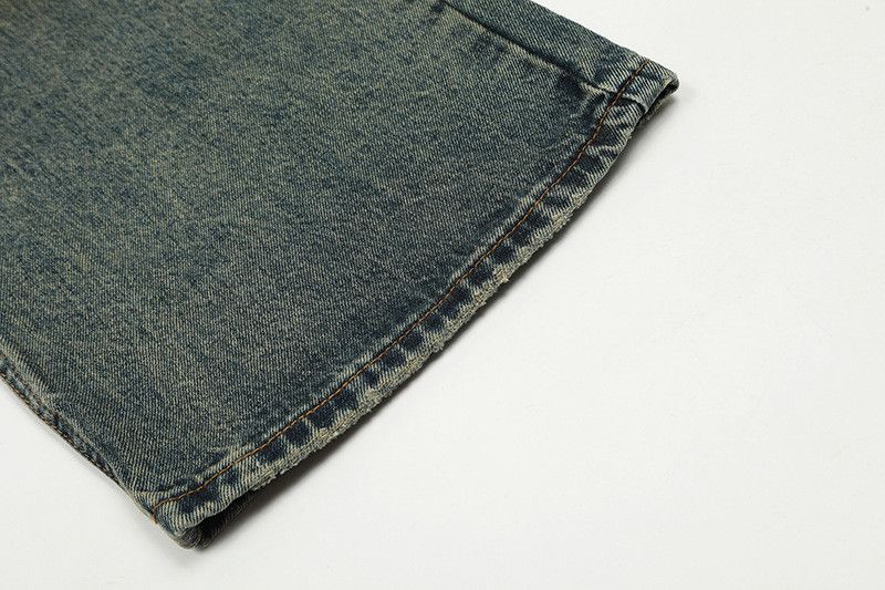 Vintage American retro distressed washed street vintage blue jeans Size US 32 / EU 48 - 5 Thumbnail