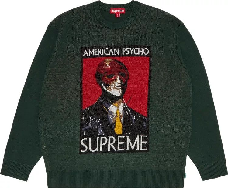 image of Supreme American Psycho Sweater in Green, Men's (Size XL)