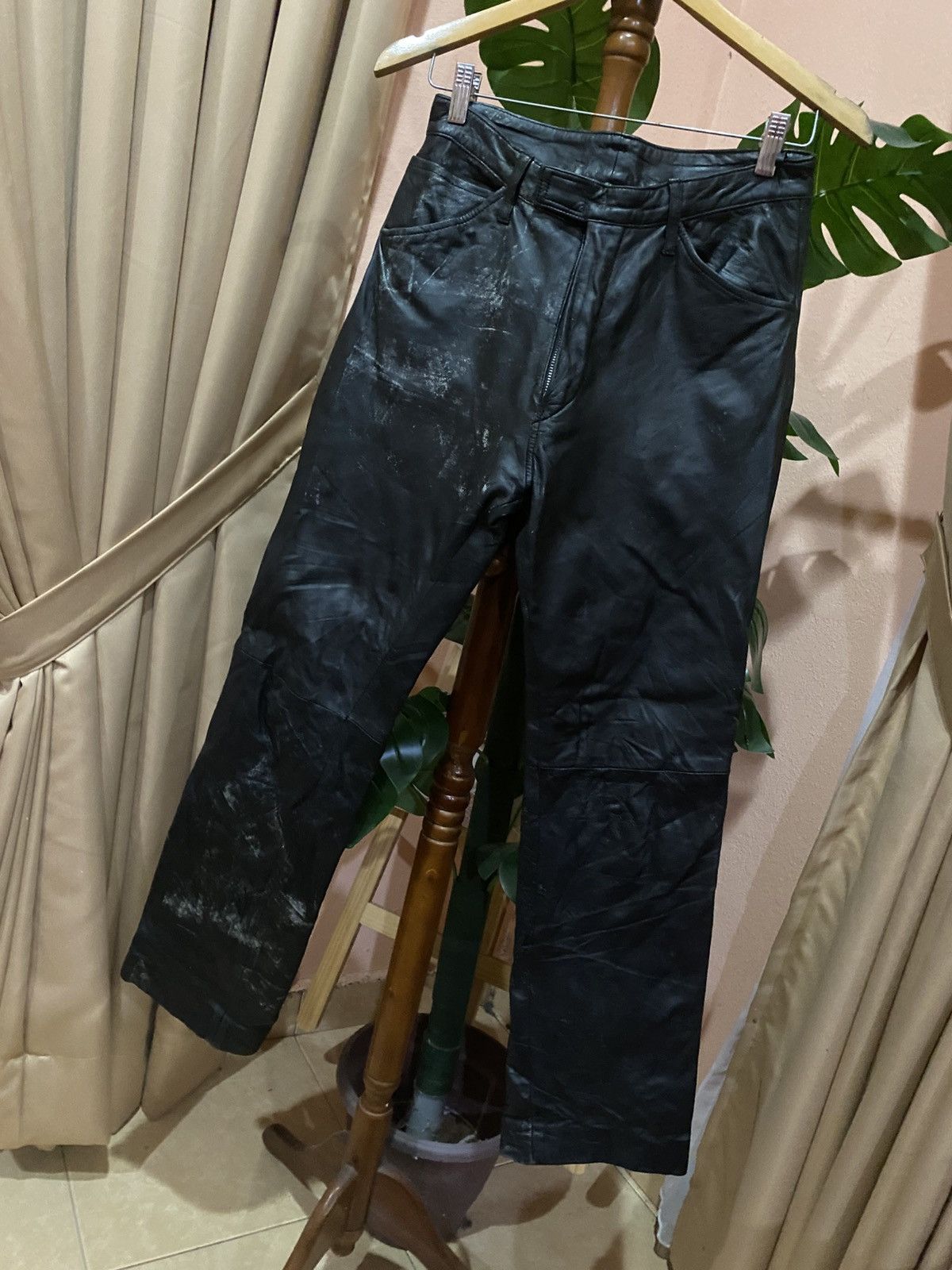 ABAHOUSE ABAHOUSE Black Lamb Leather Pants Japanese Designer Trousers Size US 27 - 2 Thumbnail