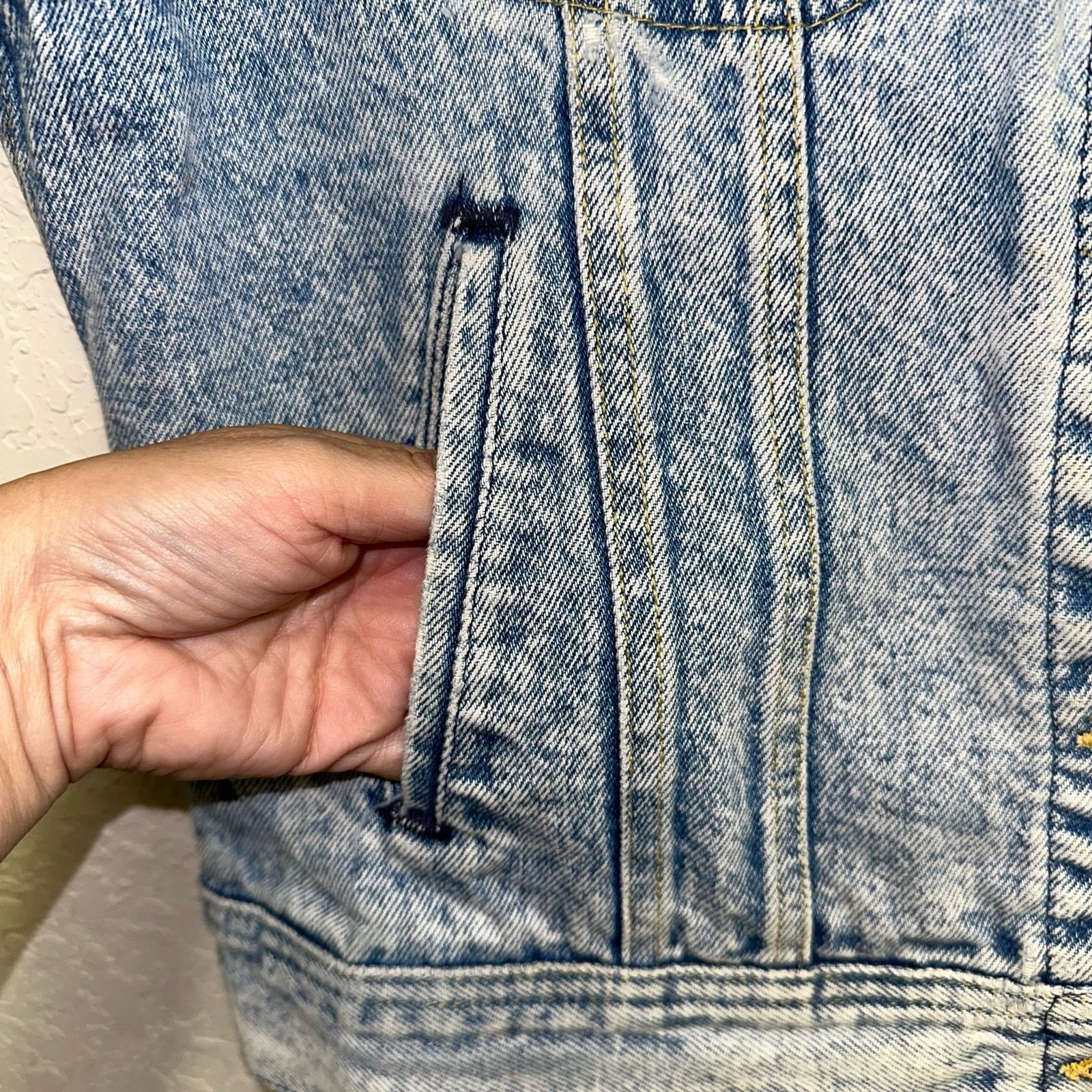 Lee Vintage Lee Acid Washed Button Down Vest with Butterfly Size L / US 10 / IT 46 - 3 Thumbnail