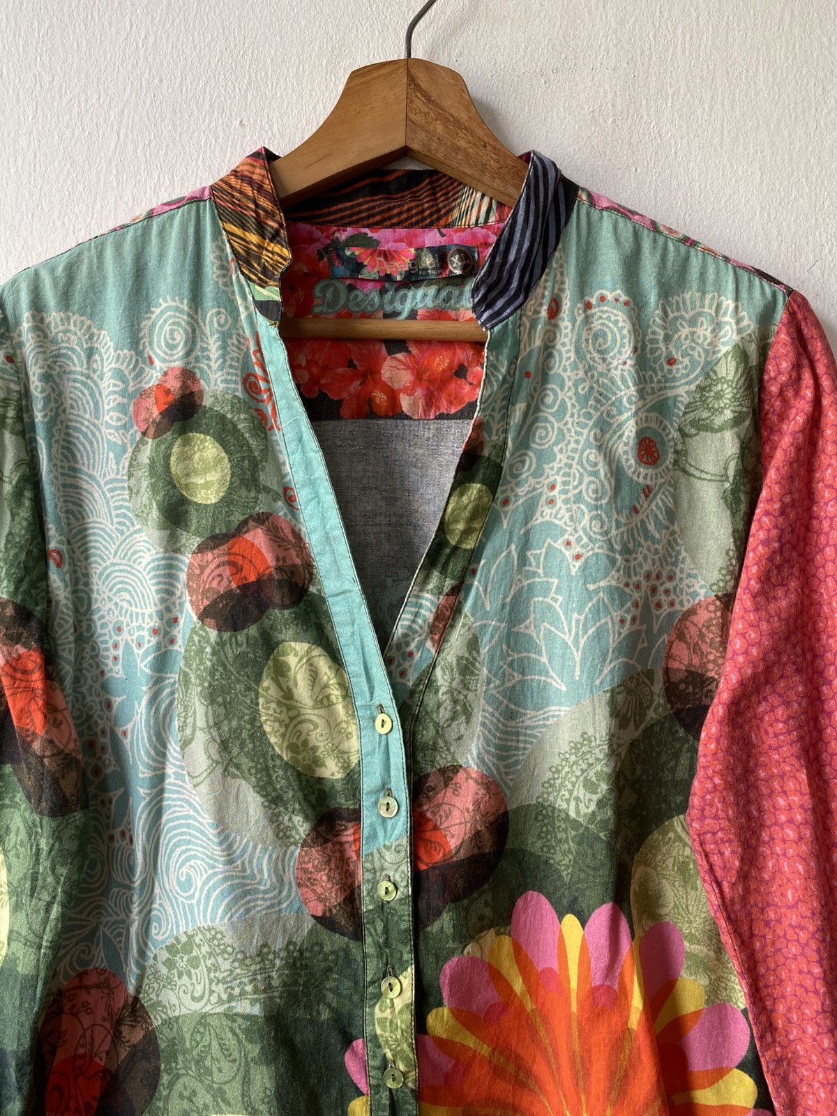 Desigual Desigual Floral Rainbow Design Overprint Long Sleeve Size US M / EU 48-50 / 2 - 5 Thumbnail
