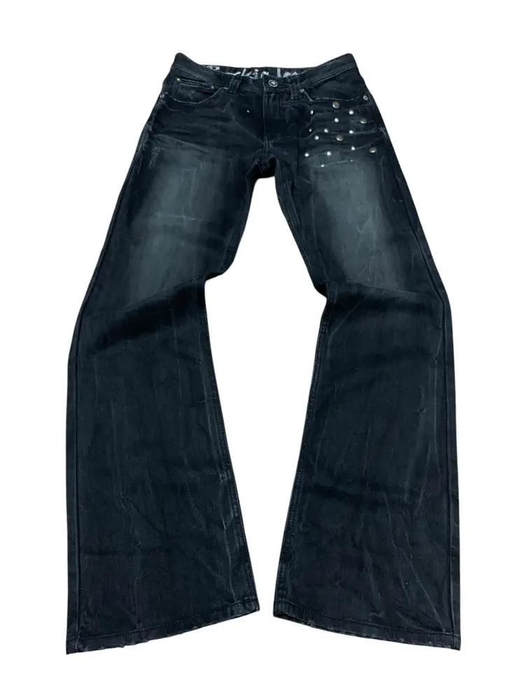 14th Addiction Crazy Flare denim washed black studded Maru rocky jeans Size US 30 / EU 46 - 1 Thumbnail