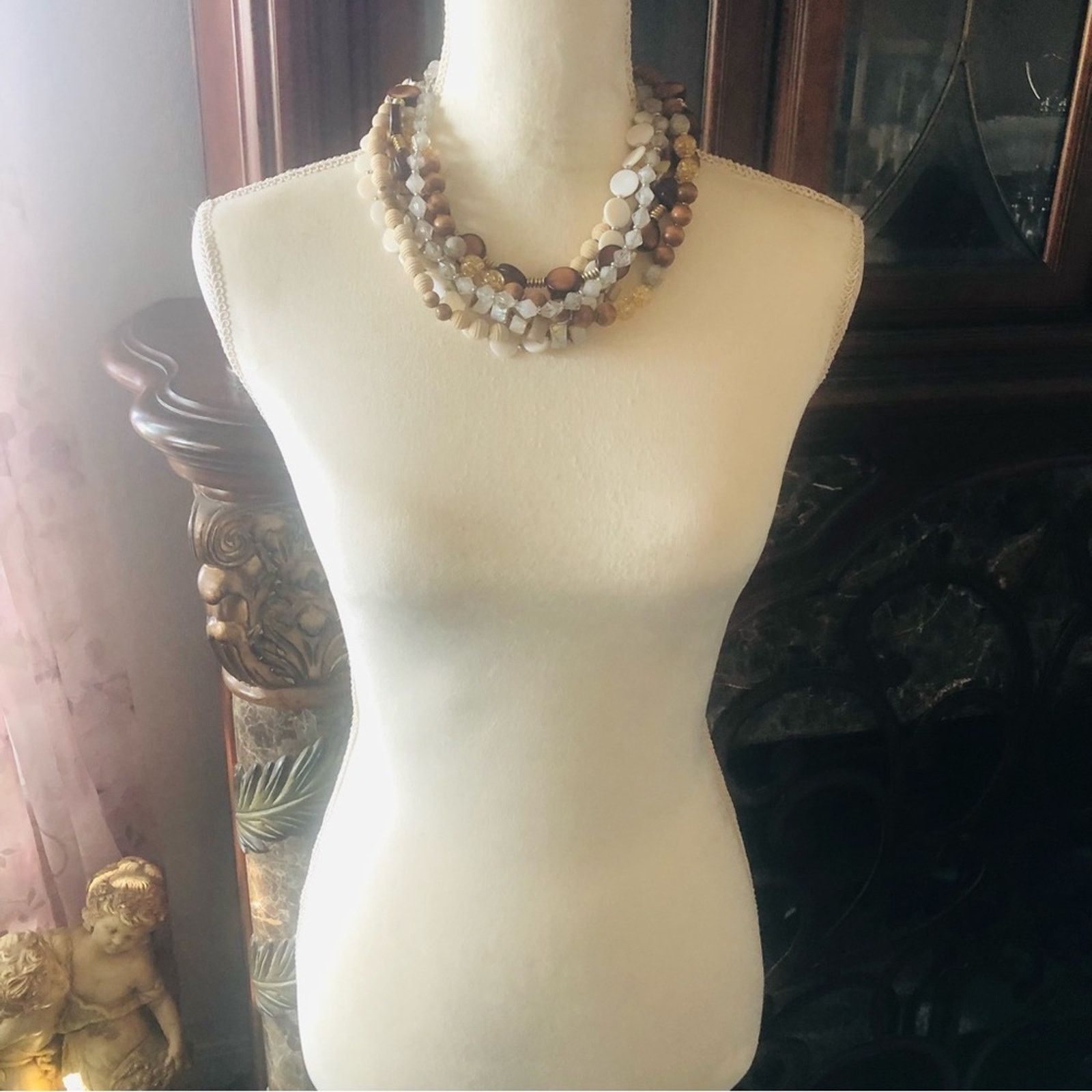 Jewelry Bold large multi strand & material beaded necklace Size ONE SIZE - 6 Thumbnail