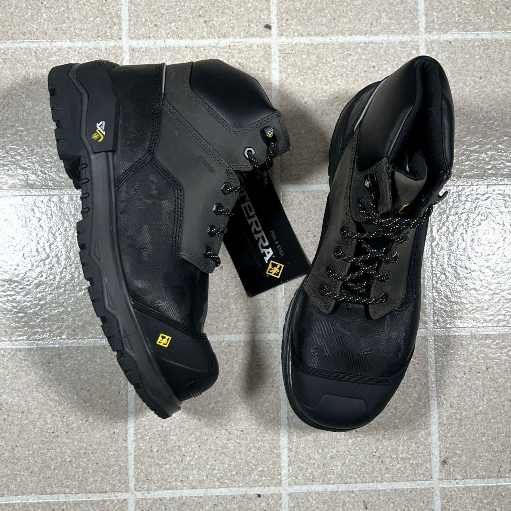 Vintage Terra Men's 6" Waterproof Nano Composite Toe Safety Work Boot Black, Synthetic Upper, Size 11.5 US, Safety Boot Size US 12 / EU 45 - 2 Thumbnail