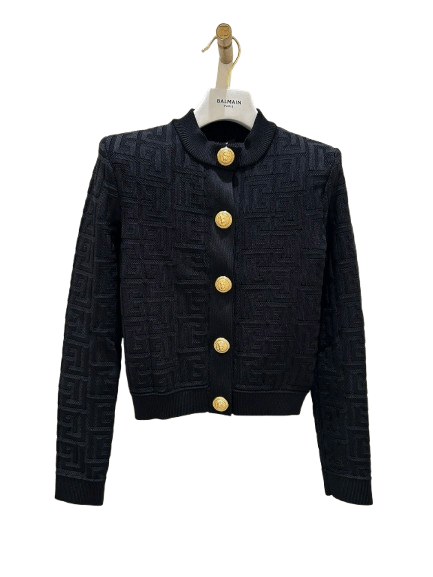Balmain o1srvl11e1125 Button-up Cardigan in Navy Blue Size M / US 6-8 / IT 42-44 - 1 Preview