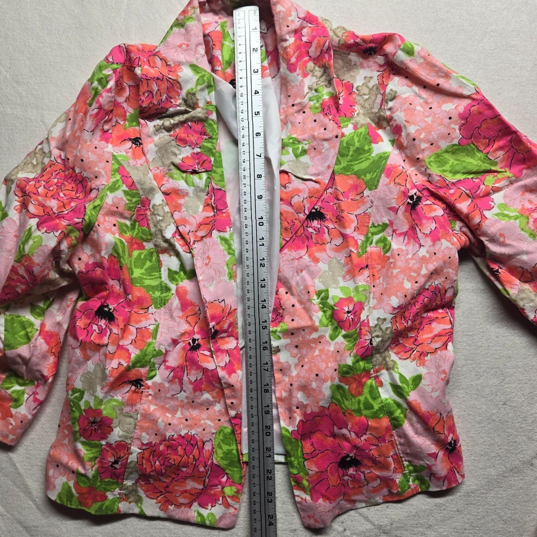 Vintage Kim Rogers Jacket Skirt Floral Flower Open Front Lined Adult Women's Petite PXL Size 40" / US 18 - 6 Thumbnail