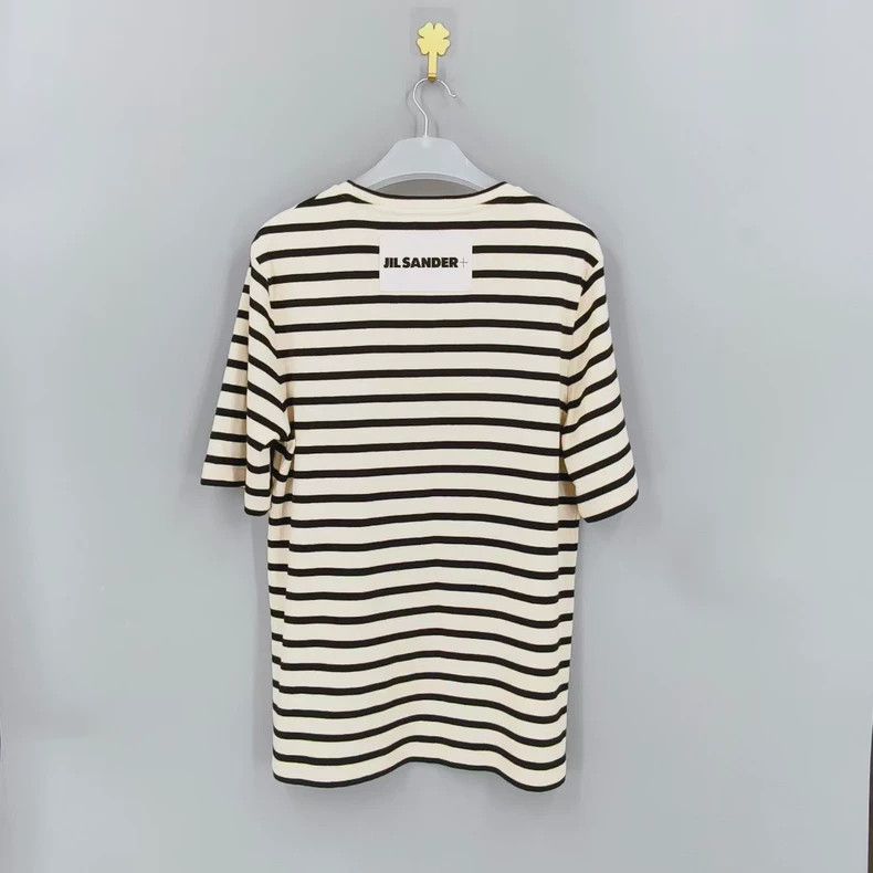 Jil Sander Jil Sander Black and white striped short sleeve Size L / US 10 / IT 46 - 2 Thumbnail