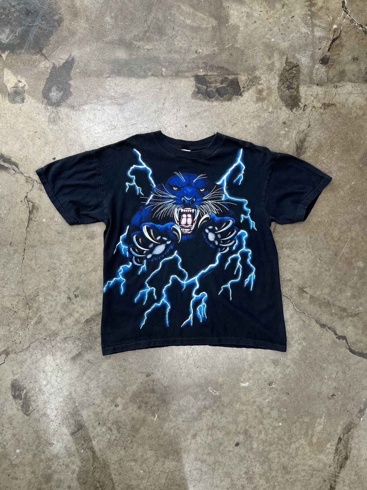 Harley Davidson Vintage 90s USA American Thunder Panther Lightning Tee XL Size US XL / EU 56 / 4 - 2 Thumbnail