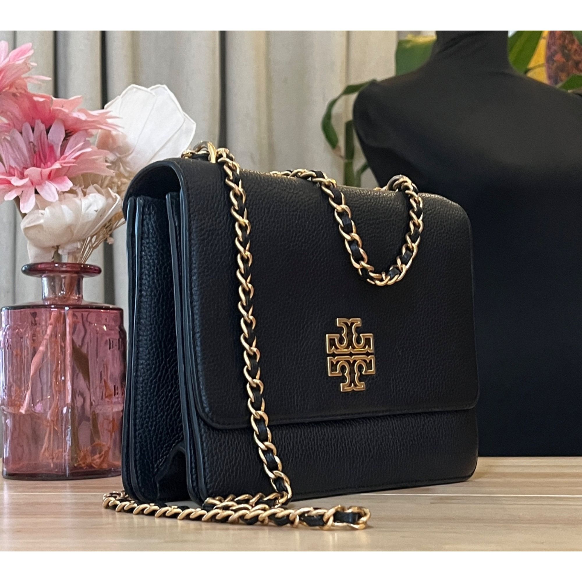 Tory Burch ✺✺ AUTHENTIC TORY BURCH BLACK BRITTEN HANDBAG ✺✺ Size ONE SIZE - 5 Thumbnail