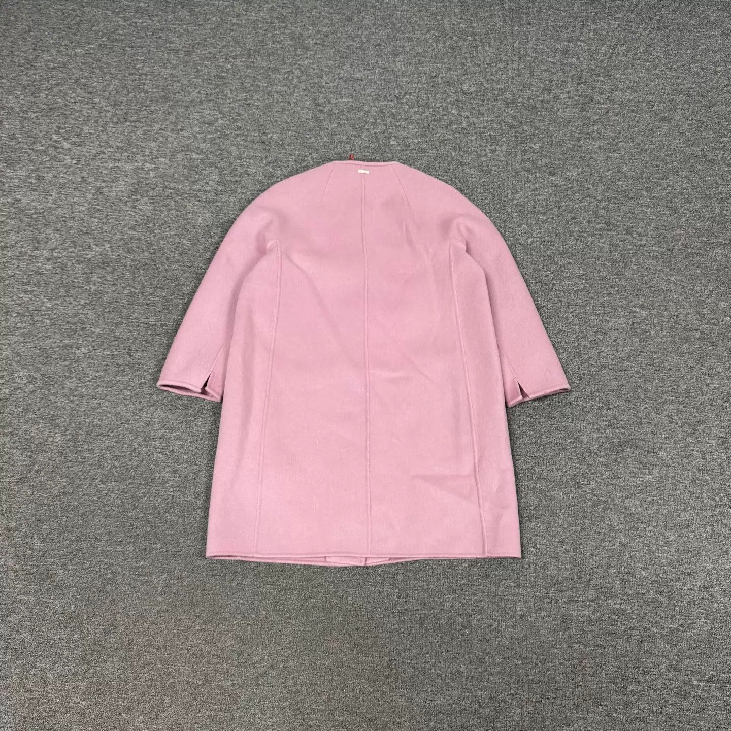 Max Mara Max Mara Pink Collarless Mid-Length Wool Coat 99 New Size S / US 4 / IT 40 - 2 Thumbnail