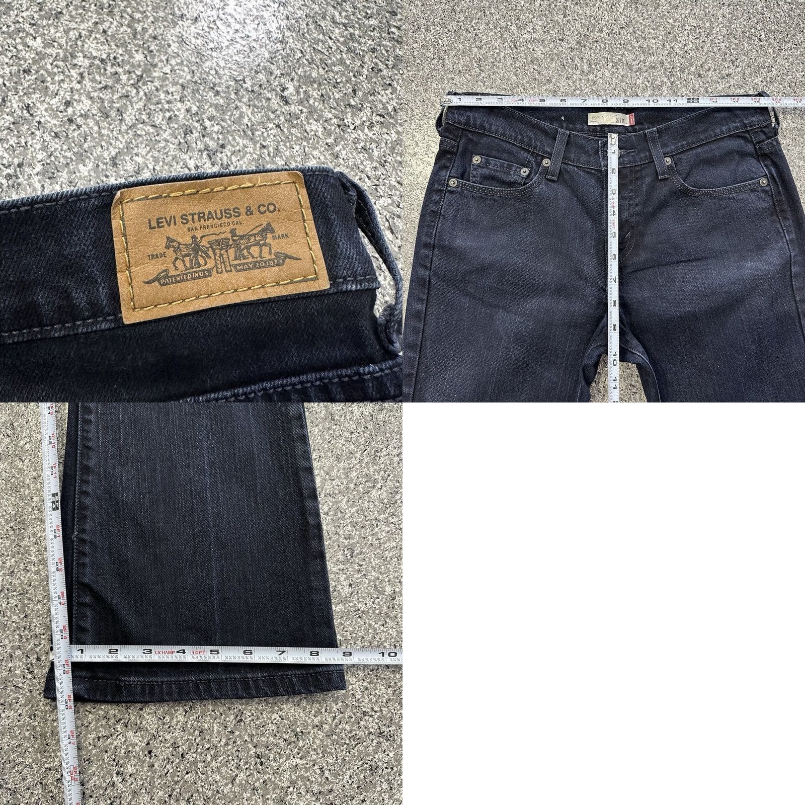 Levi's VINTAGE Levi's 515 Bootcut Jeans Women 6 Black Cotton Stretch Denim 30x30 Regular 5-Pocket Design Mens Size 30" / US 8 / IT 44 - 8 Thumbnail