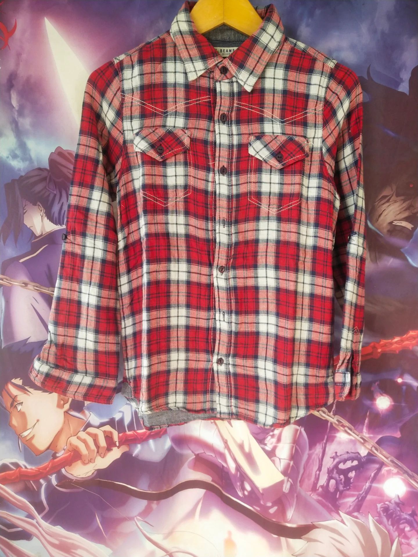 Beams Plus Vintage Beams Heart Red Plain Woman Flanel Shirt Size S / US 4 / IT 40 - 1 Thumbnail