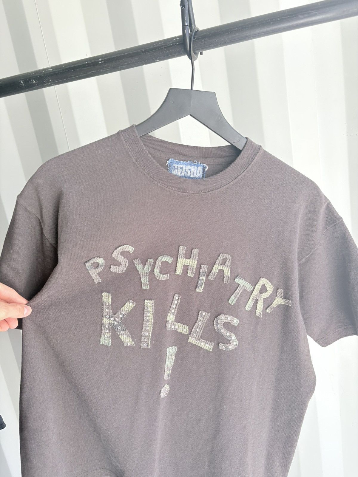 Vintage Psychiatry Kills Thermal Print Shirt FADED Grunge Band Size US M / EU 48-50 / 2 - 3 Thumbnail