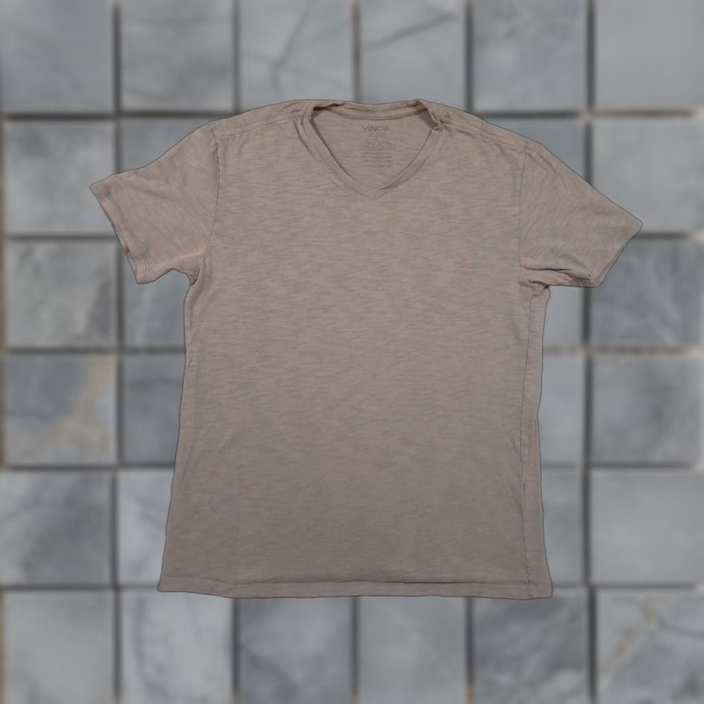 Vince Vince Shirt Men's Small Gray V-Neck Short Sleeve Cotton T-Shirt Preppy Size US S / EU 44-46 / 1 - 1 Thumbnail