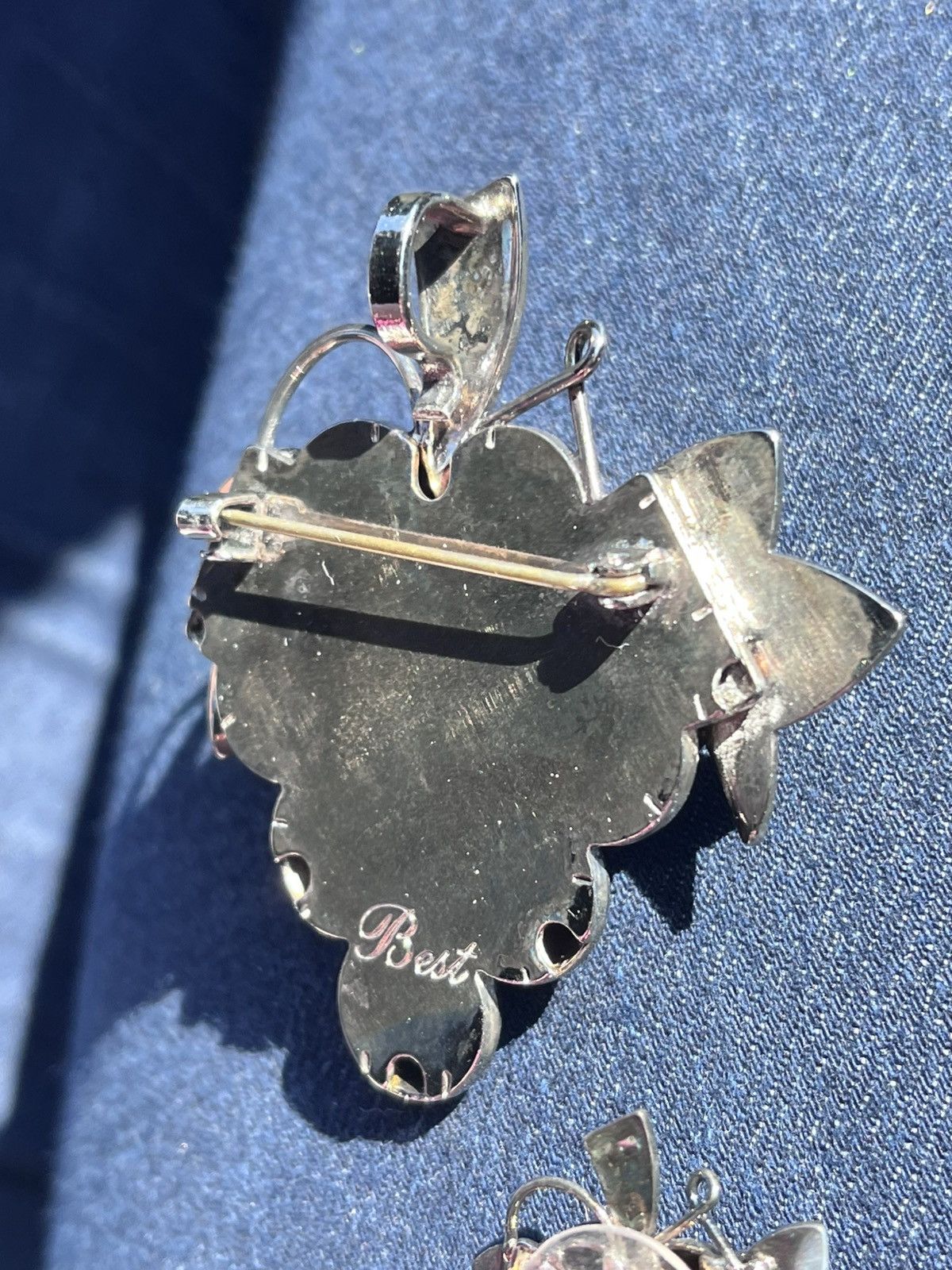 Other Vtg 1940s 1950s Best Silver Grape Brooch Pendant earring Set Size ONE SIZE - 6 Thumbnail