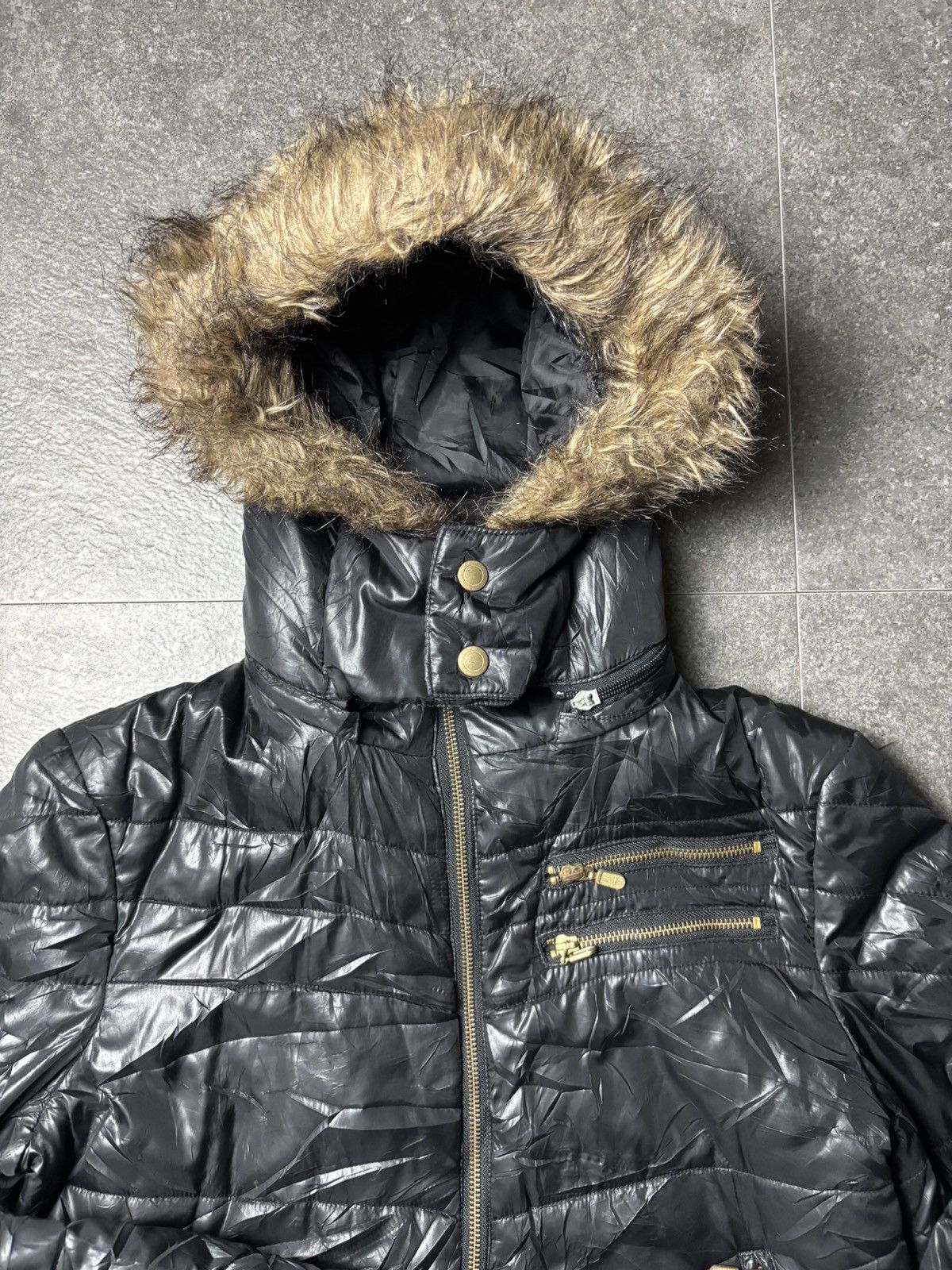 2000s Spinach Faux Fur Jacket Vkei ifsixwasnine lgb