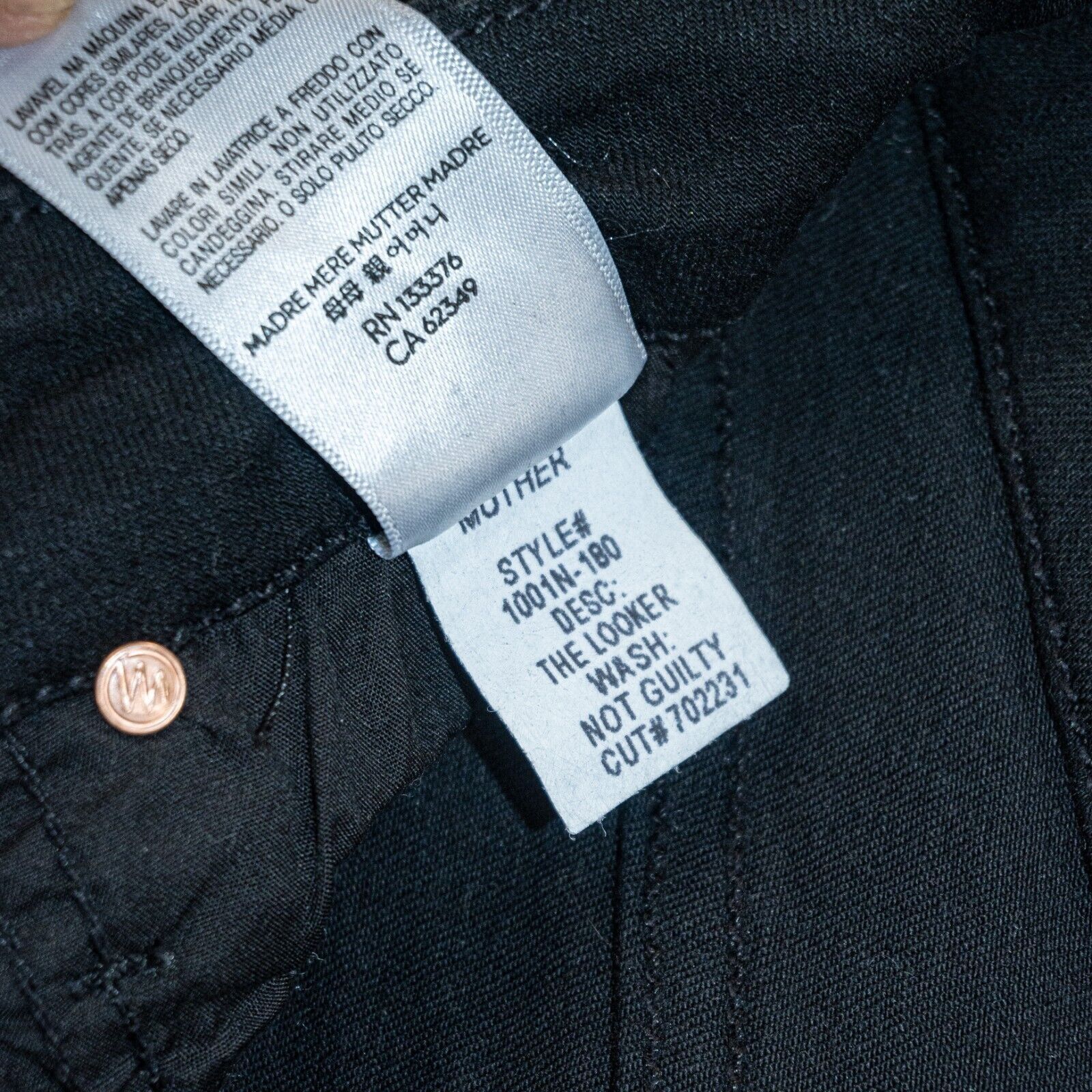 MOTHER MOTHER Denim The Looker Jeans in Black Not Guilty Size 24 Size 24" / US 00 / IT 34 - 8 Thumbnail