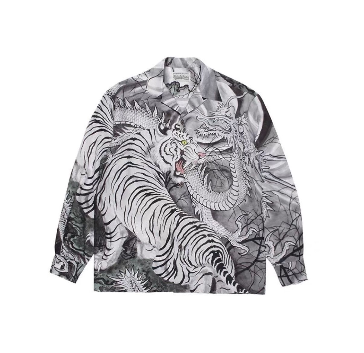 Wacko Maria Wacko Maria 22FW White Tiger Silk Long Sleeve Shirt J29 Size US M / EU 48-50 / 2 - 5 Thumbnail