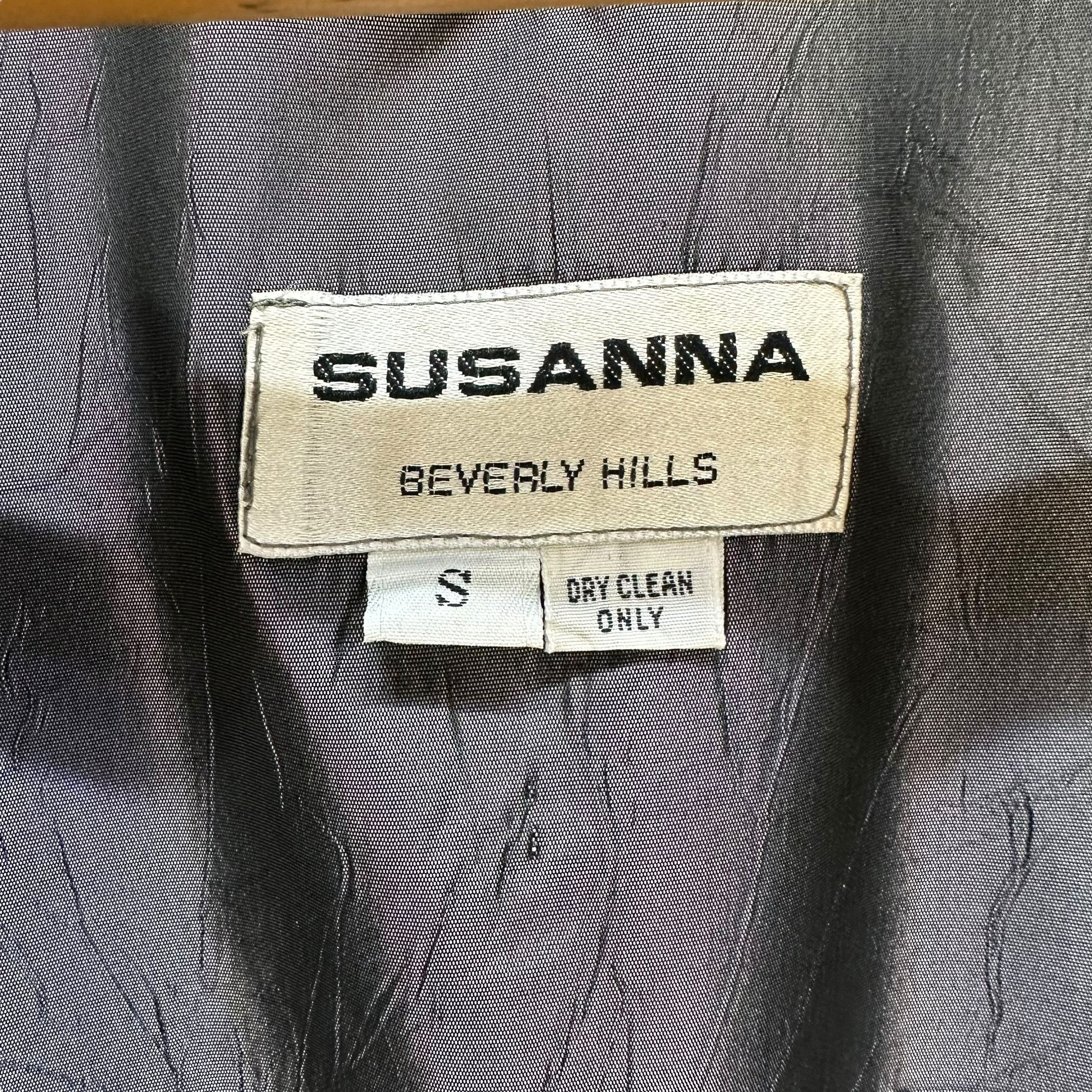 Vintage 90's SUSANNA BEVERLY HILLS Shiny Grey Jacket #A75-1812 Size S / US 4 / IT 40 - 10 Thumbnail
