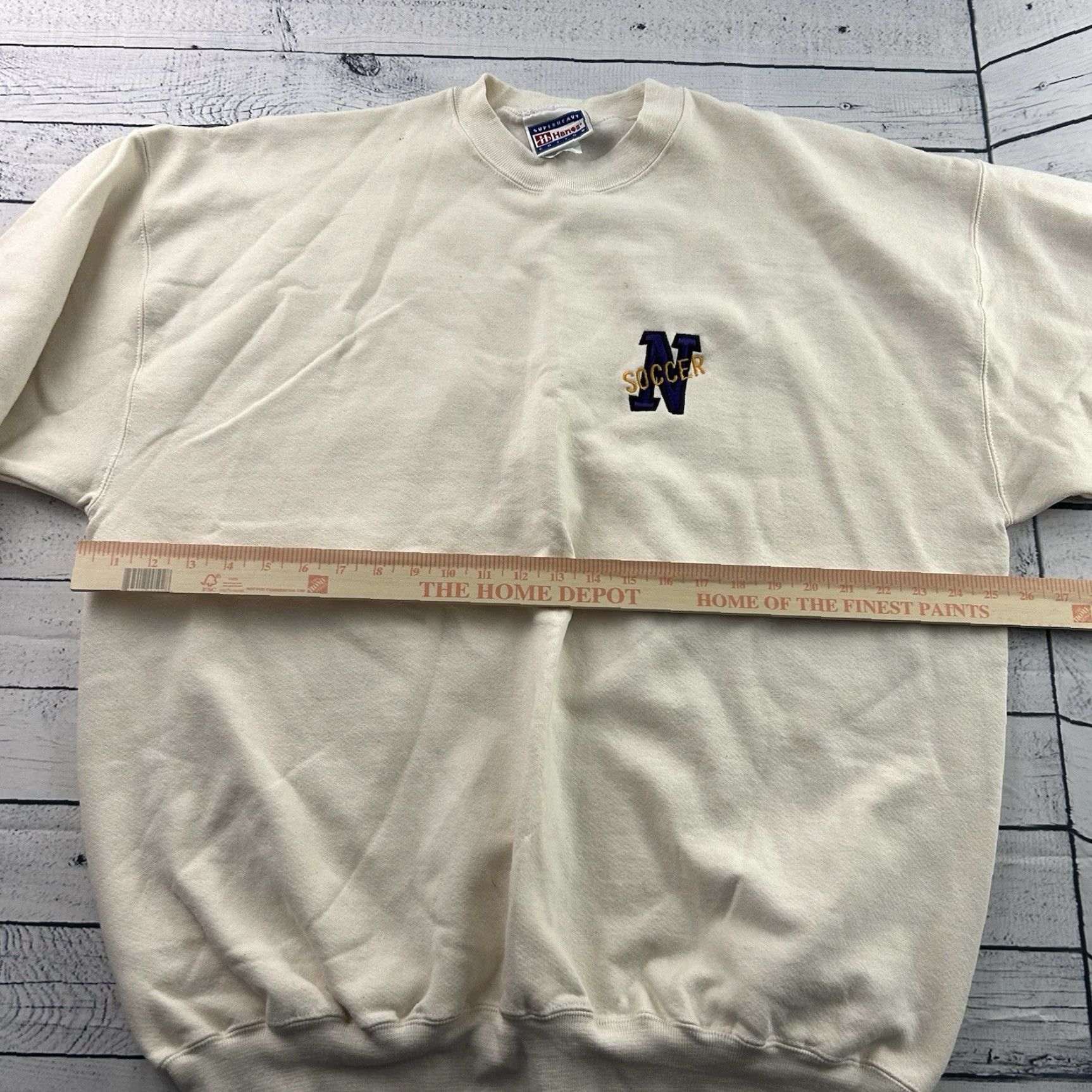 Hanes VINTAGE Hanes Northwestern Soccer Crewneck Sweatshirt Men XL Ivory Size US XL / EU 56 / 4 - 5 Thumbnail