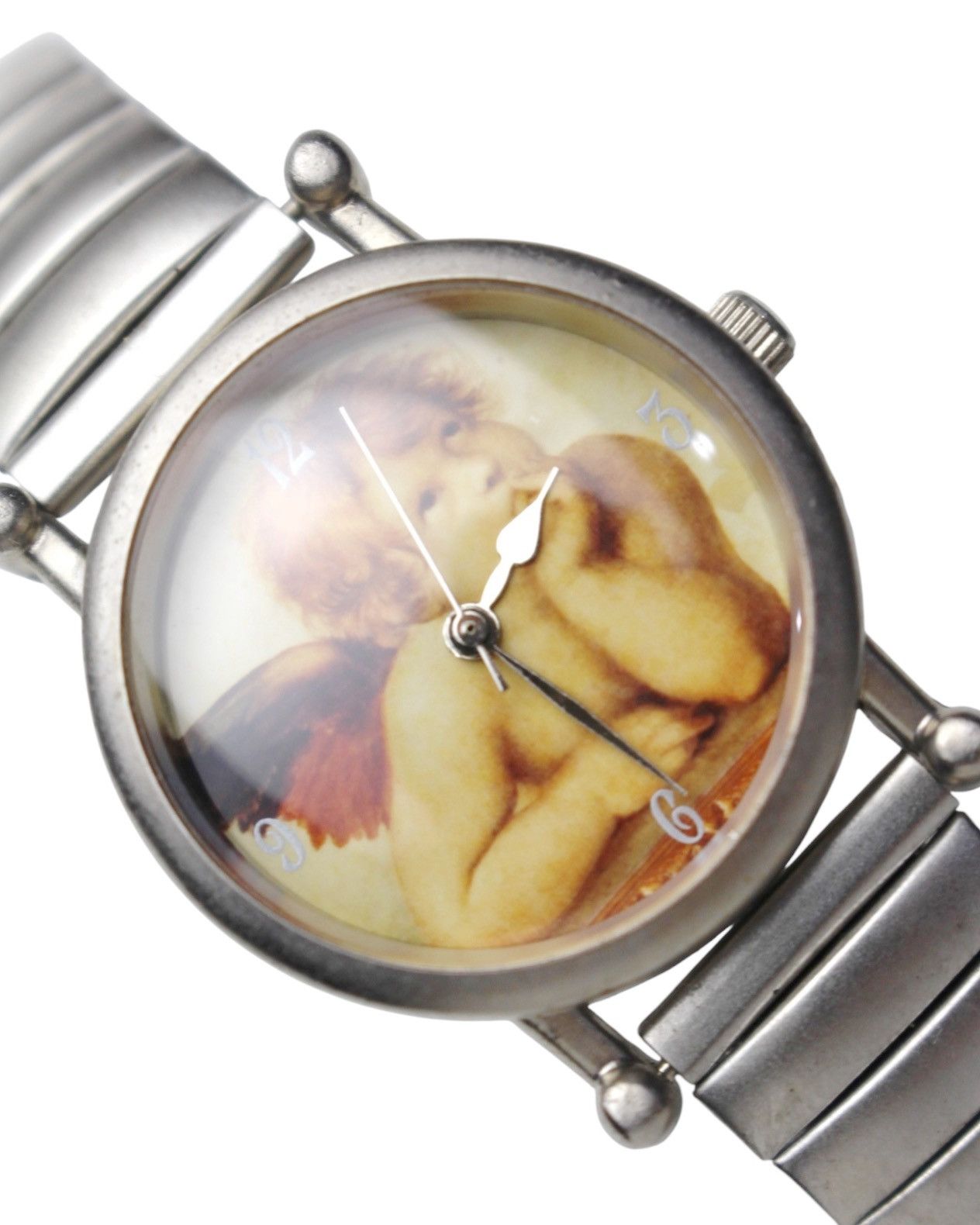 Vintage 2000S JAPANESE MADE CHERUB WATCH WITH STRETCHABLE STEEL BAND Size ONE SIZE - 3 Thumbnail