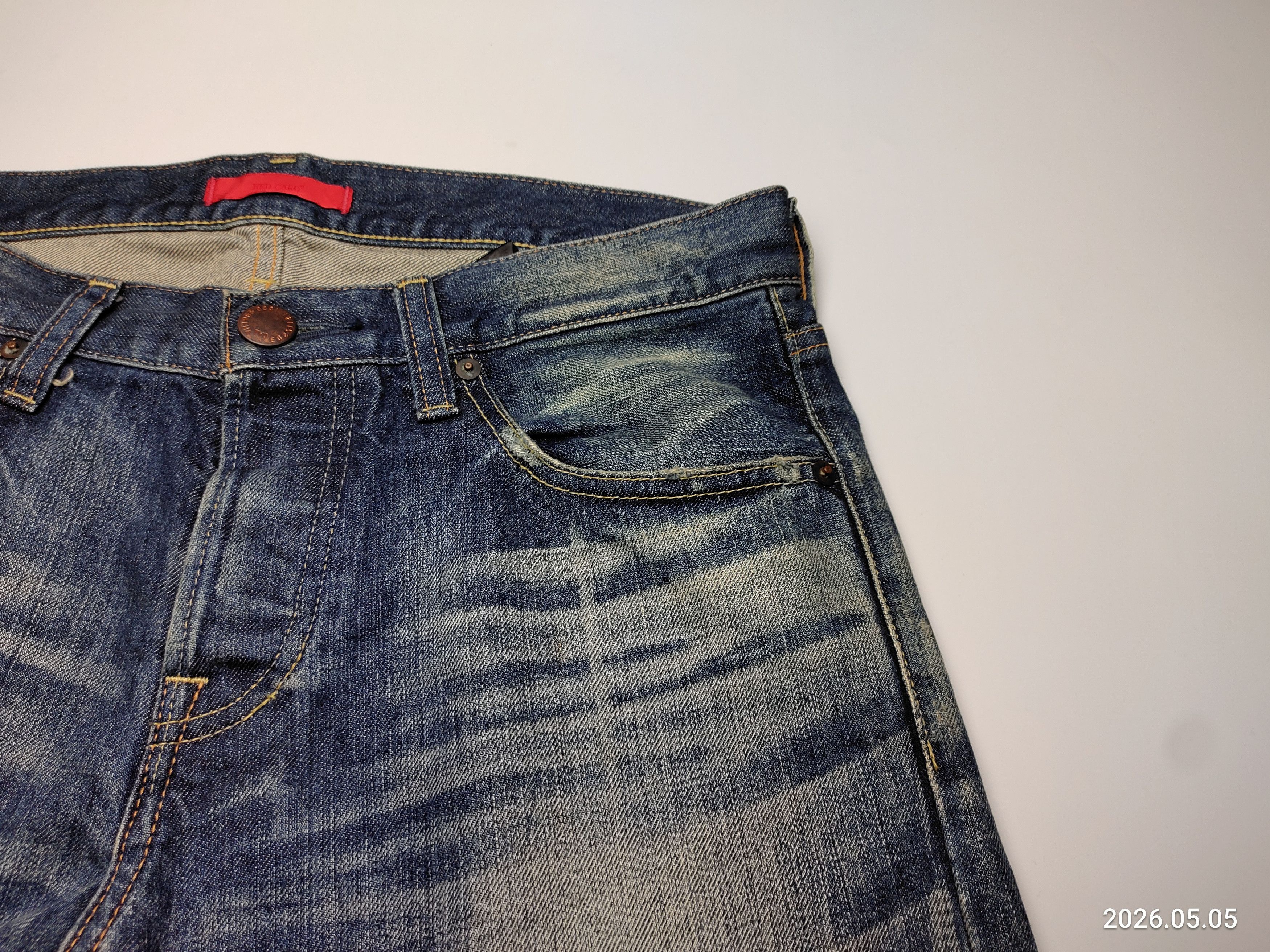 Japanese Brand Crazy faded Red Card Japanese Denim Size US 32 / EU 48 - 3 Thumbnail