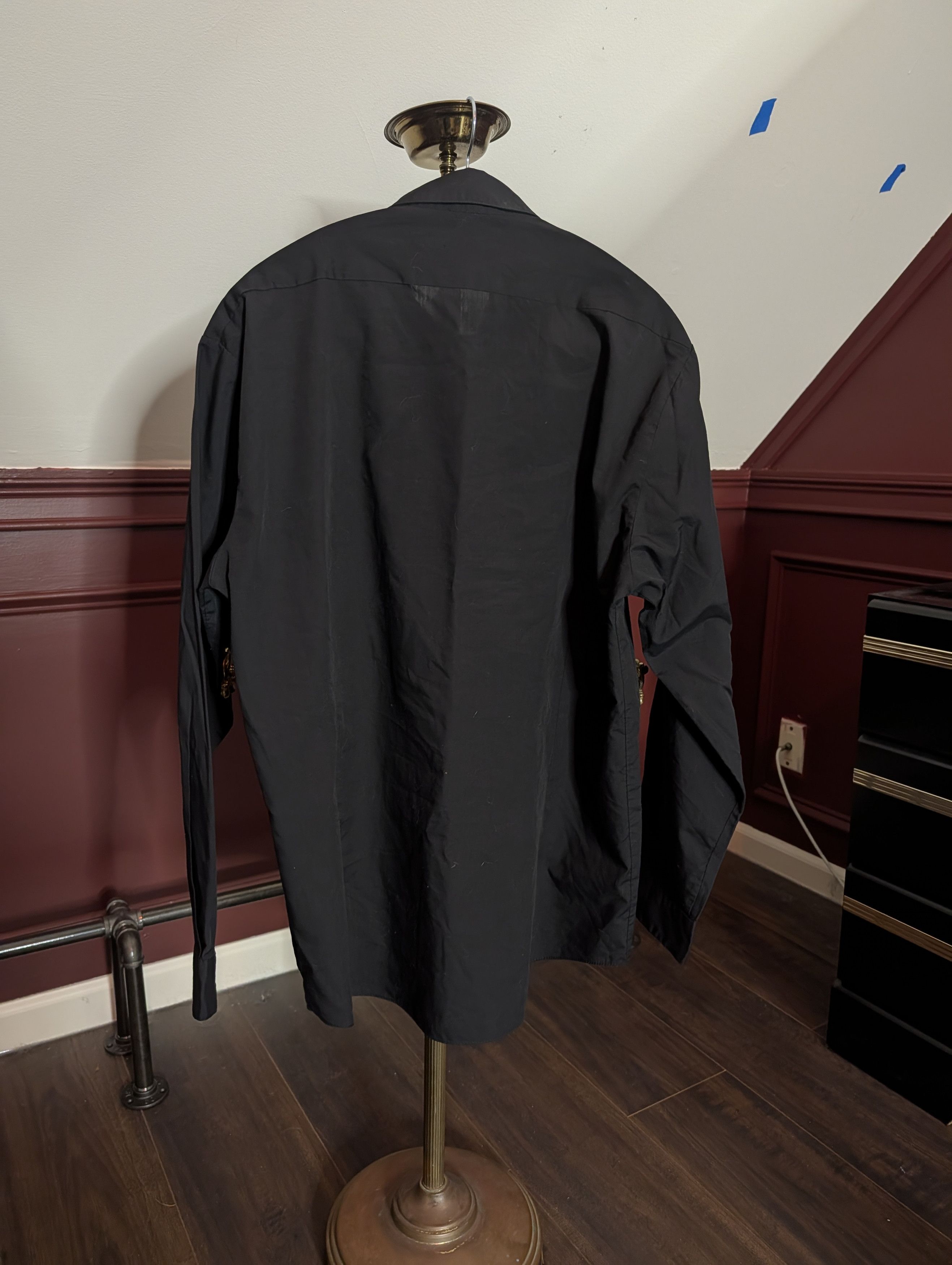 Other HENRI VALDISE vintage black dress shirt white trim Size US XL / EU 56 / 4 - 9 Thumbnail