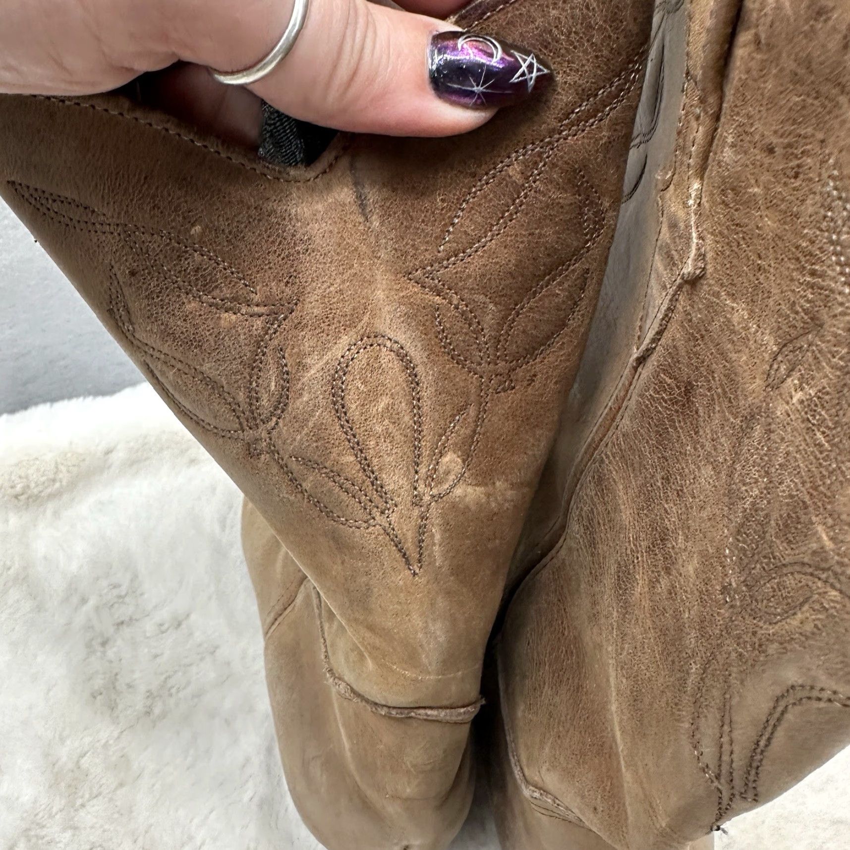Vintage Laredo Boots Western Cowgirl Women’s Size 9 Boho Cottage Country Almond Toe Leather Chunky Heel Size US 9 / IT 39 - 6 Thumbnail
