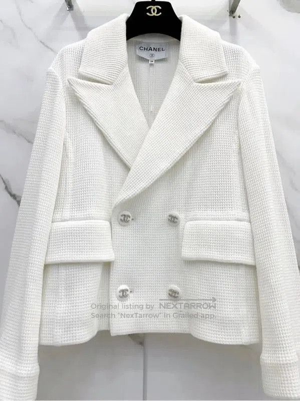 Chanel Chanel White Cotton Women's Jacket . Size S / US 4 / IT 40 - 3 Thumbnail