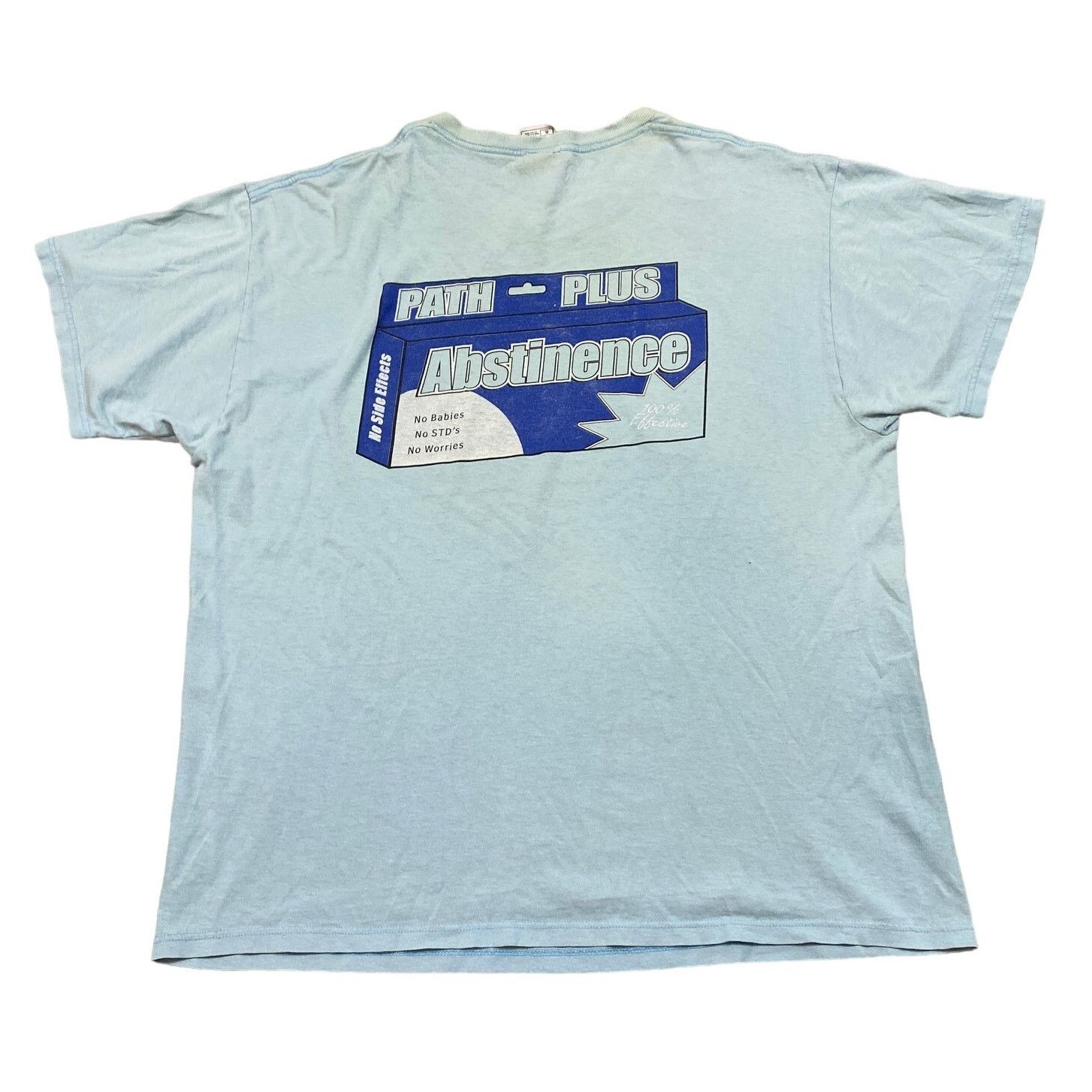 Fruit Of The Loom × Vintage Vintage 90s Path Plus Abstinence Funny Tee Shirt Men's XL Size US XL / EU 56 / 4 - 1 Thumbnail