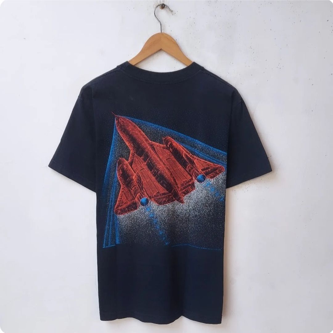 Vintage Vtg 90s SR-71 BLACKBIRD TSHIRT Size US M / EU 48-50 / 2 - 2 Thumbnail